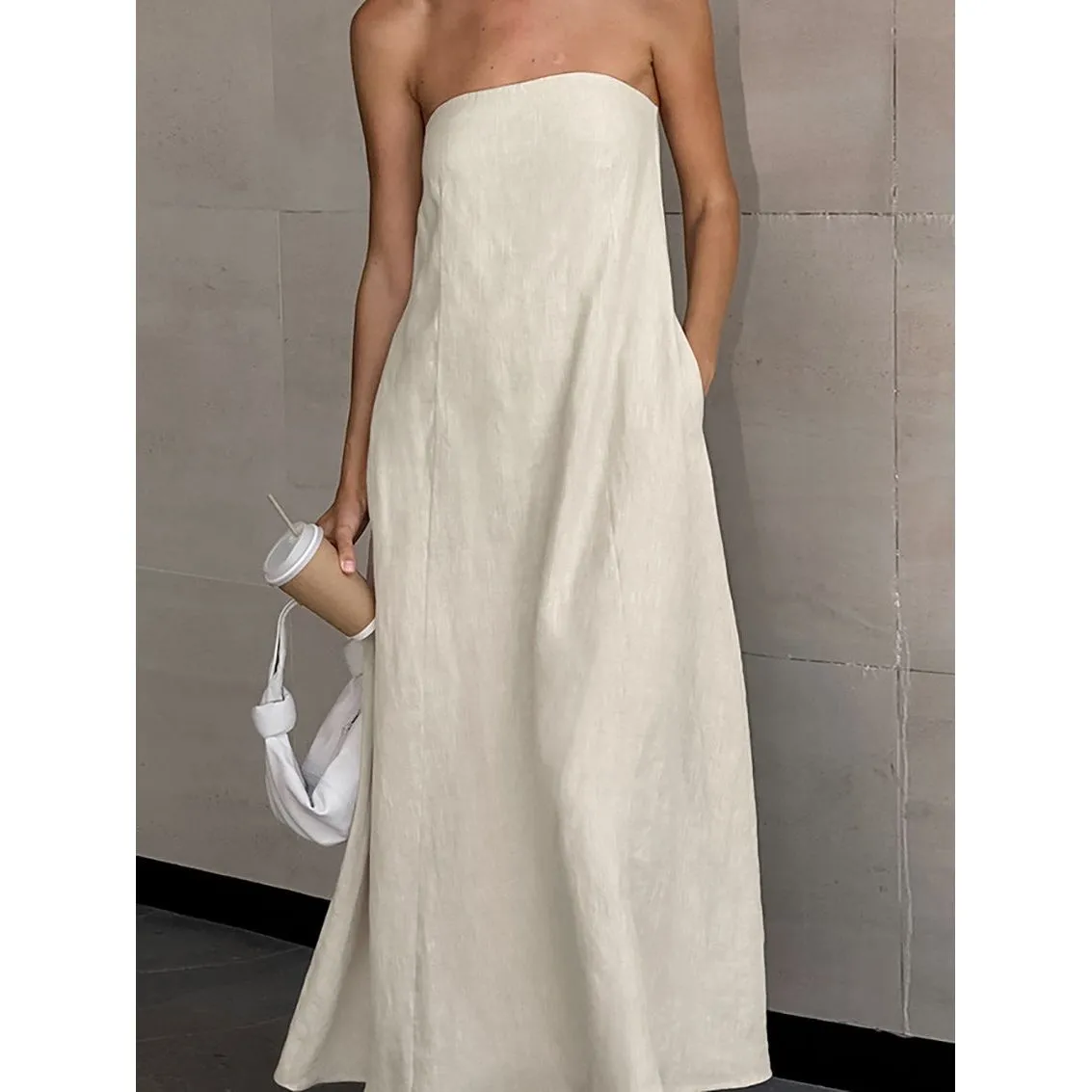 Slim Tube Top Long Dress