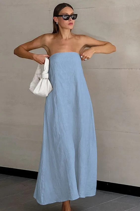 Slim Tube Top Long Dress