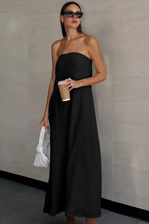 Slim Tube Top Long Dress