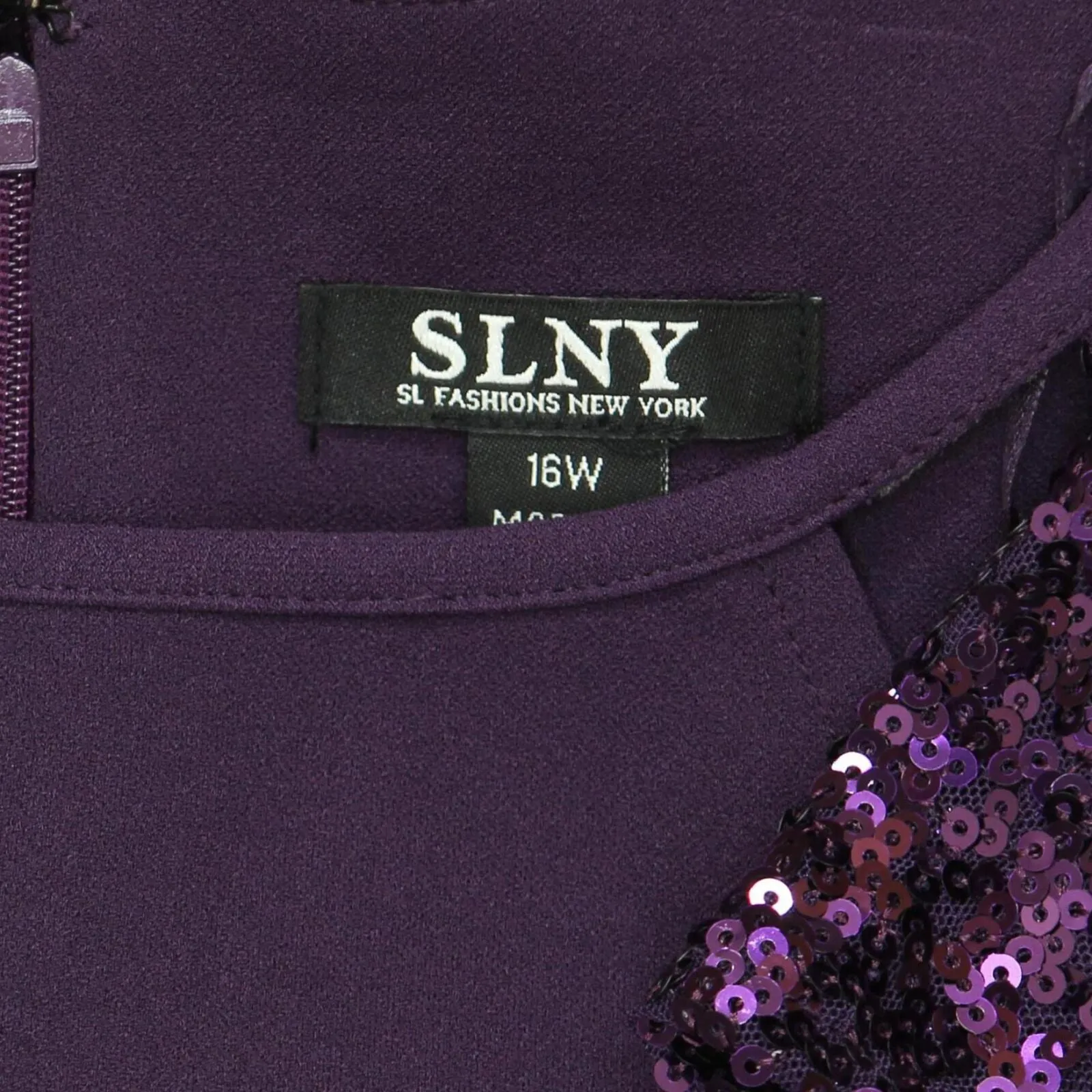 SLNY Womens Short Sleeve Night Out Sheath Dress Summer Plum Cutout Purple 16W