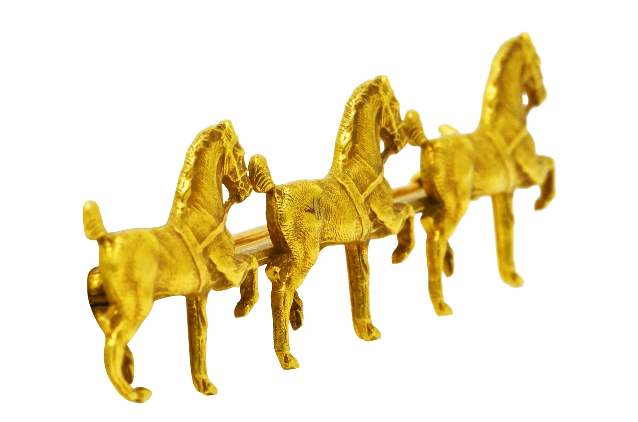 Sloan & Co. Edwardian 14 Karat Yellow Gold Horse Antique Brooch