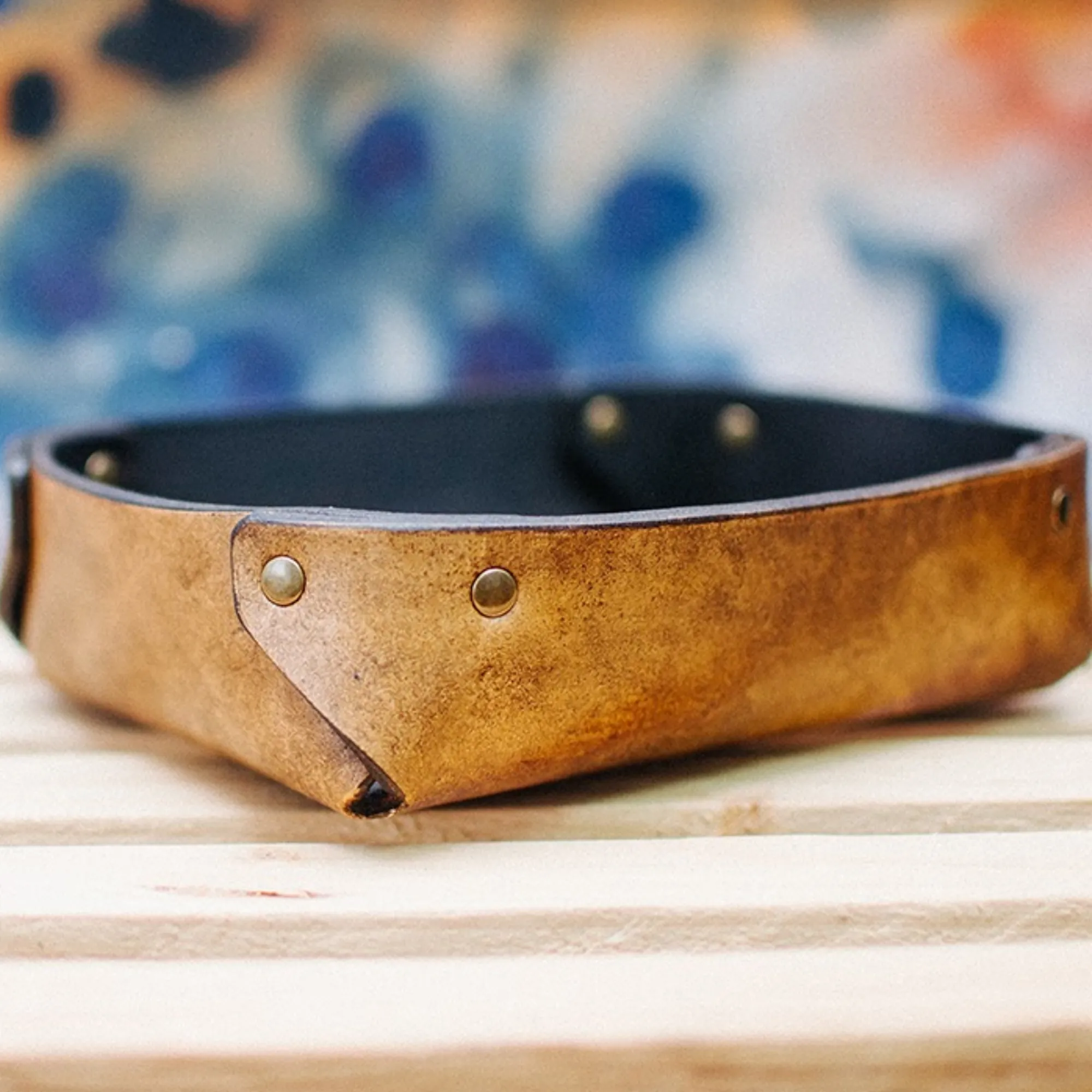 SMALL LEATHER VALET TRAY / BROWN