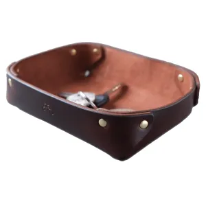 SMALL LEATHER VALET TRAY / BROWN