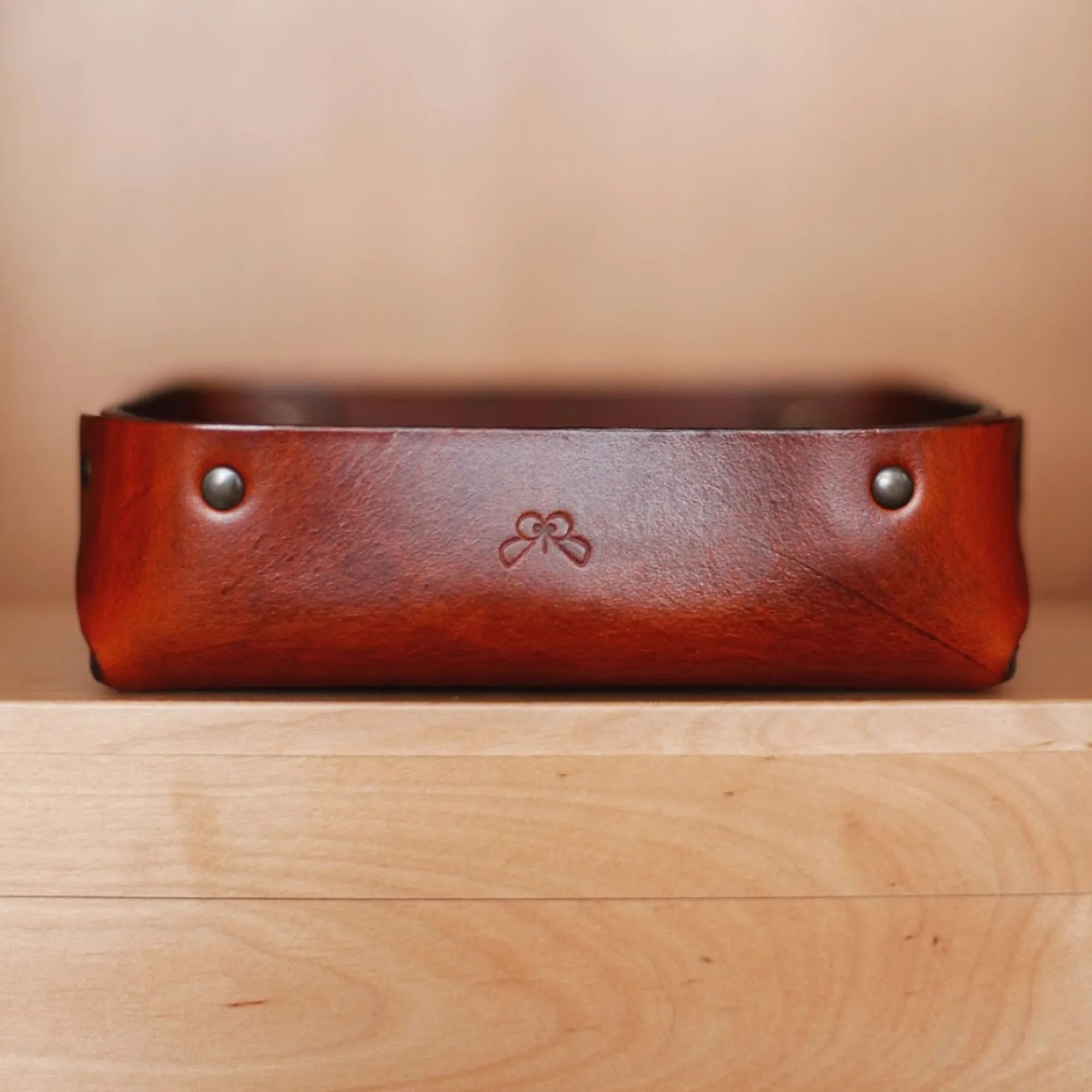 SMALL LEATHER VALET TRAY / BROWN
