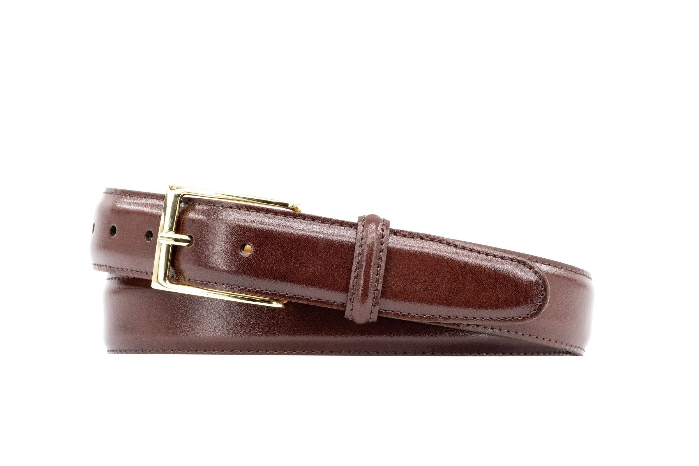 Smith Two Buckle Coachman Leather Belt in Luggage
