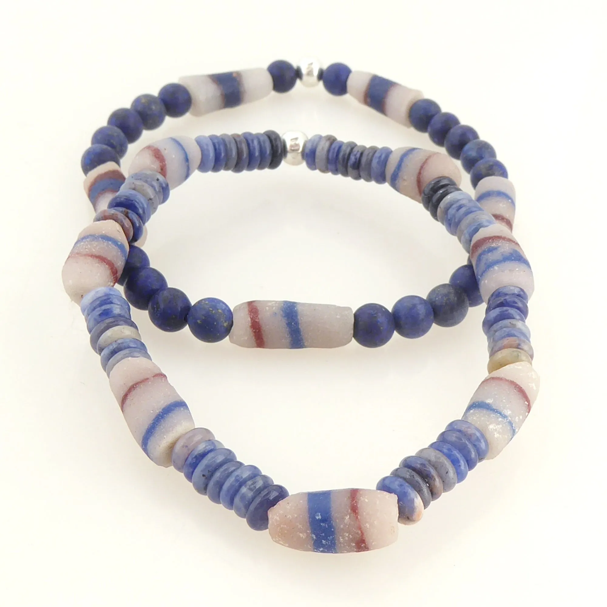 Sodalite and lapis lazuli bracelet set