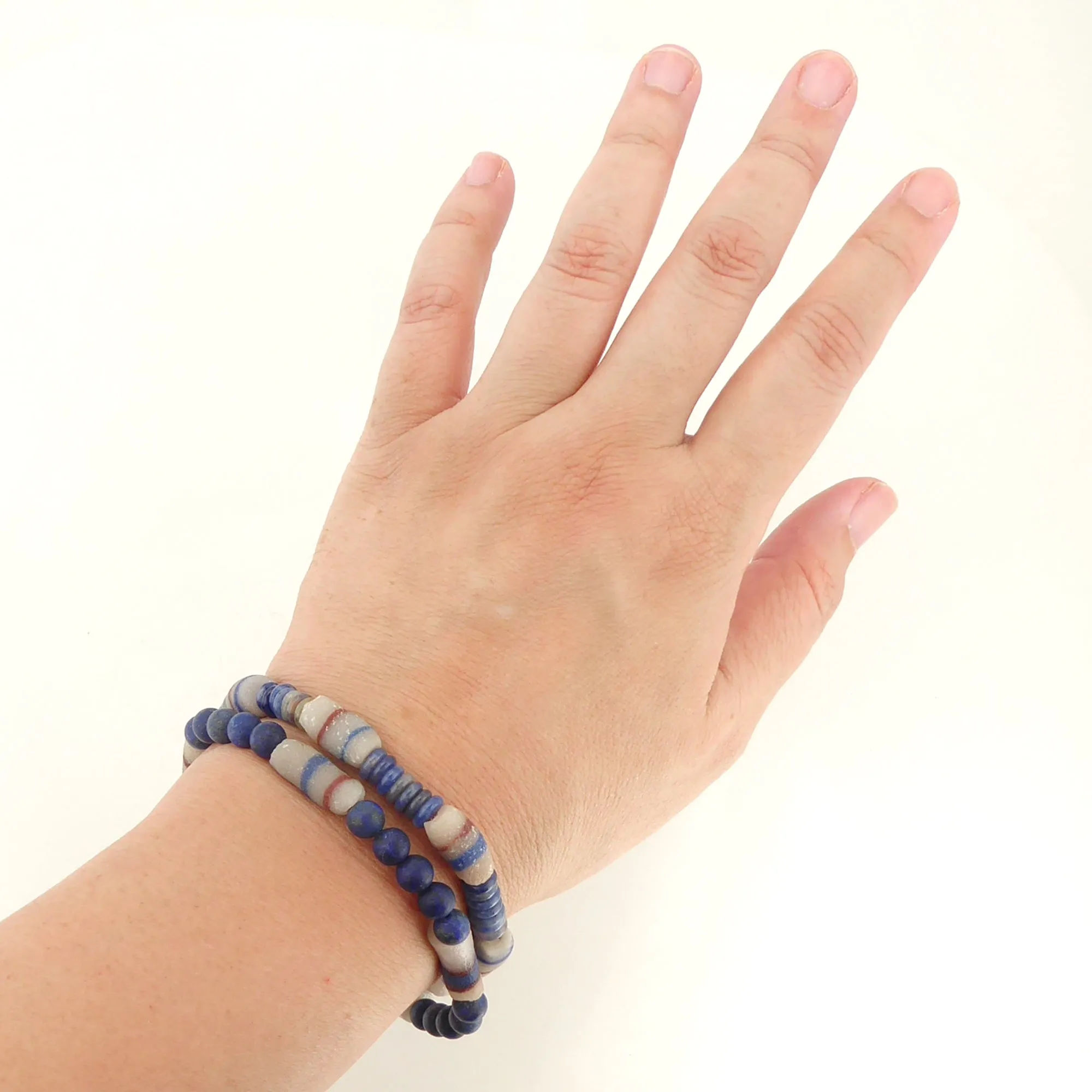 Sodalite and lapis lazuli bracelet set