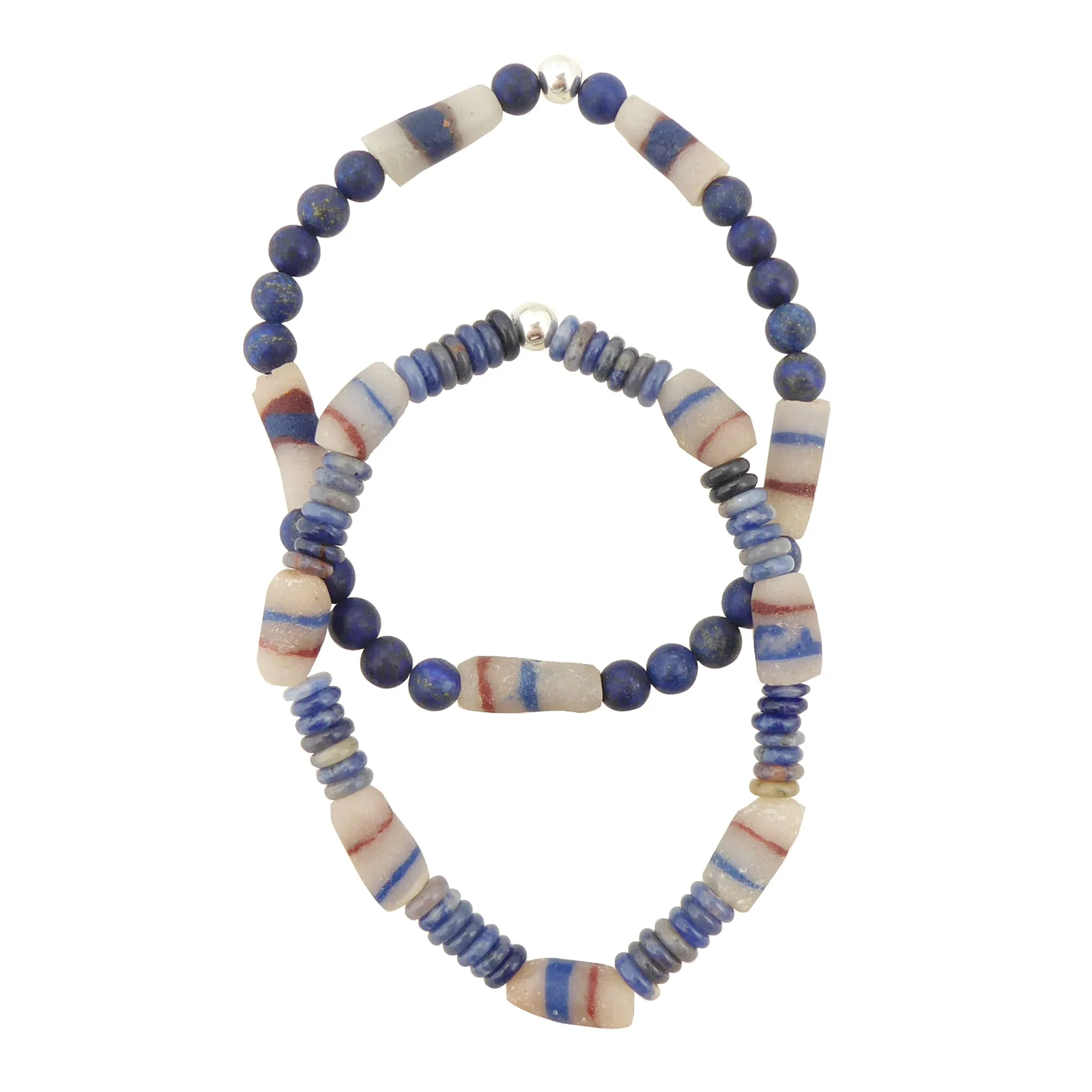 Sodalite and lapis lazuli bracelet set
