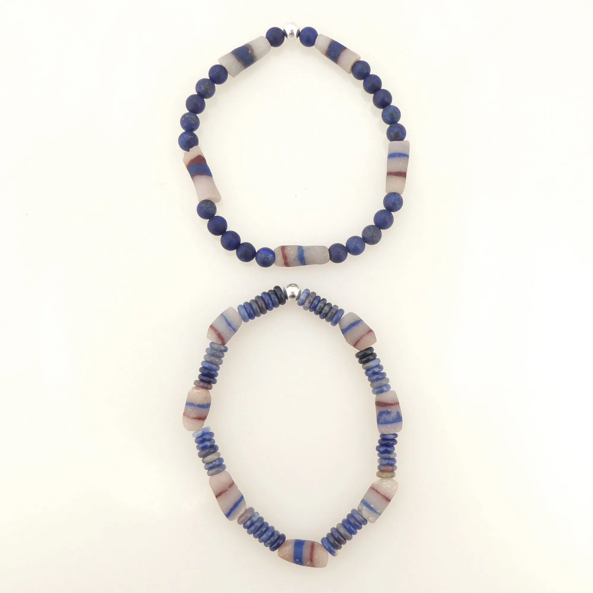 Sodalite and lapis lazuli bracelet set