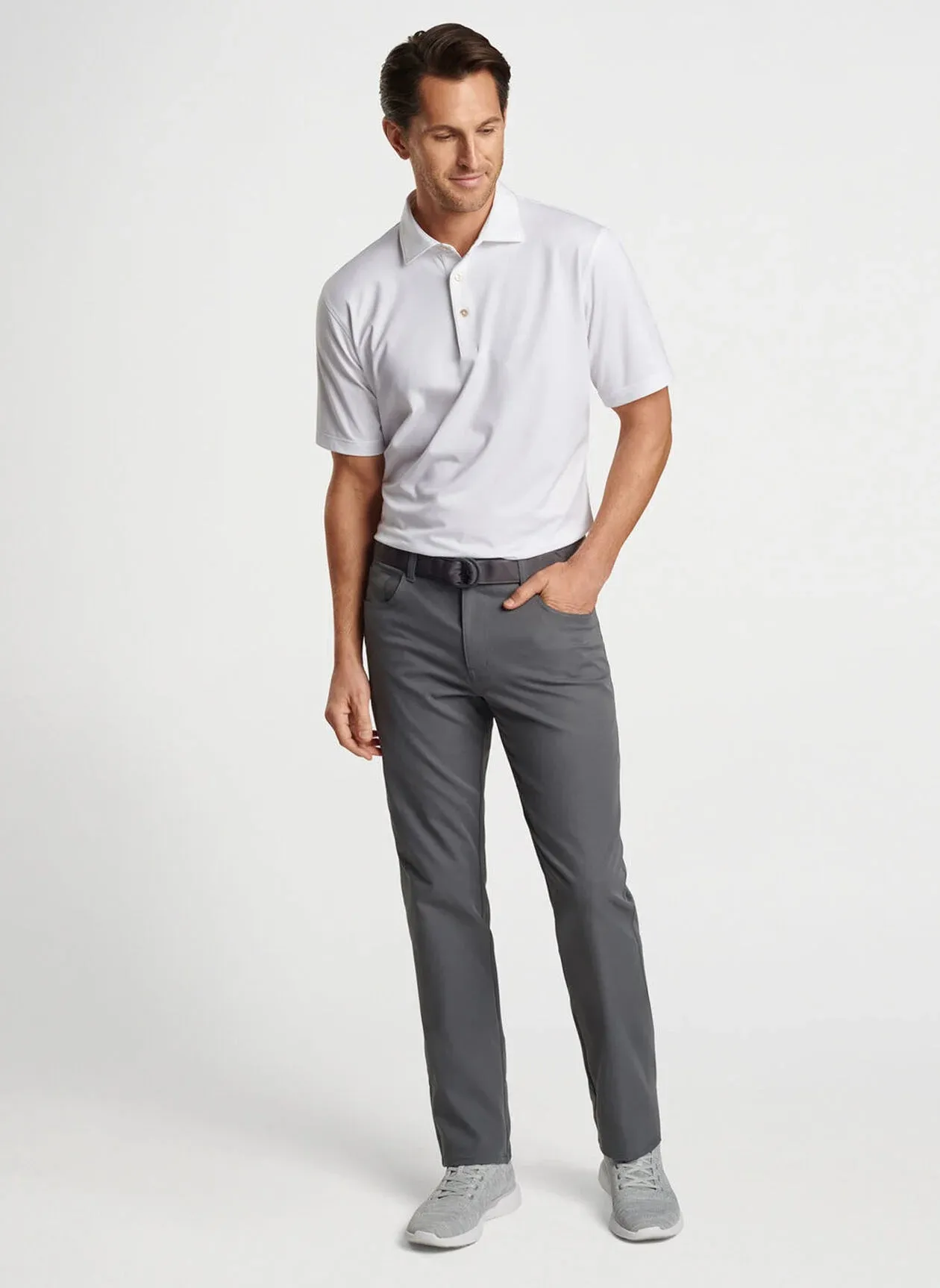Solid Performance Jersey Polo (White)