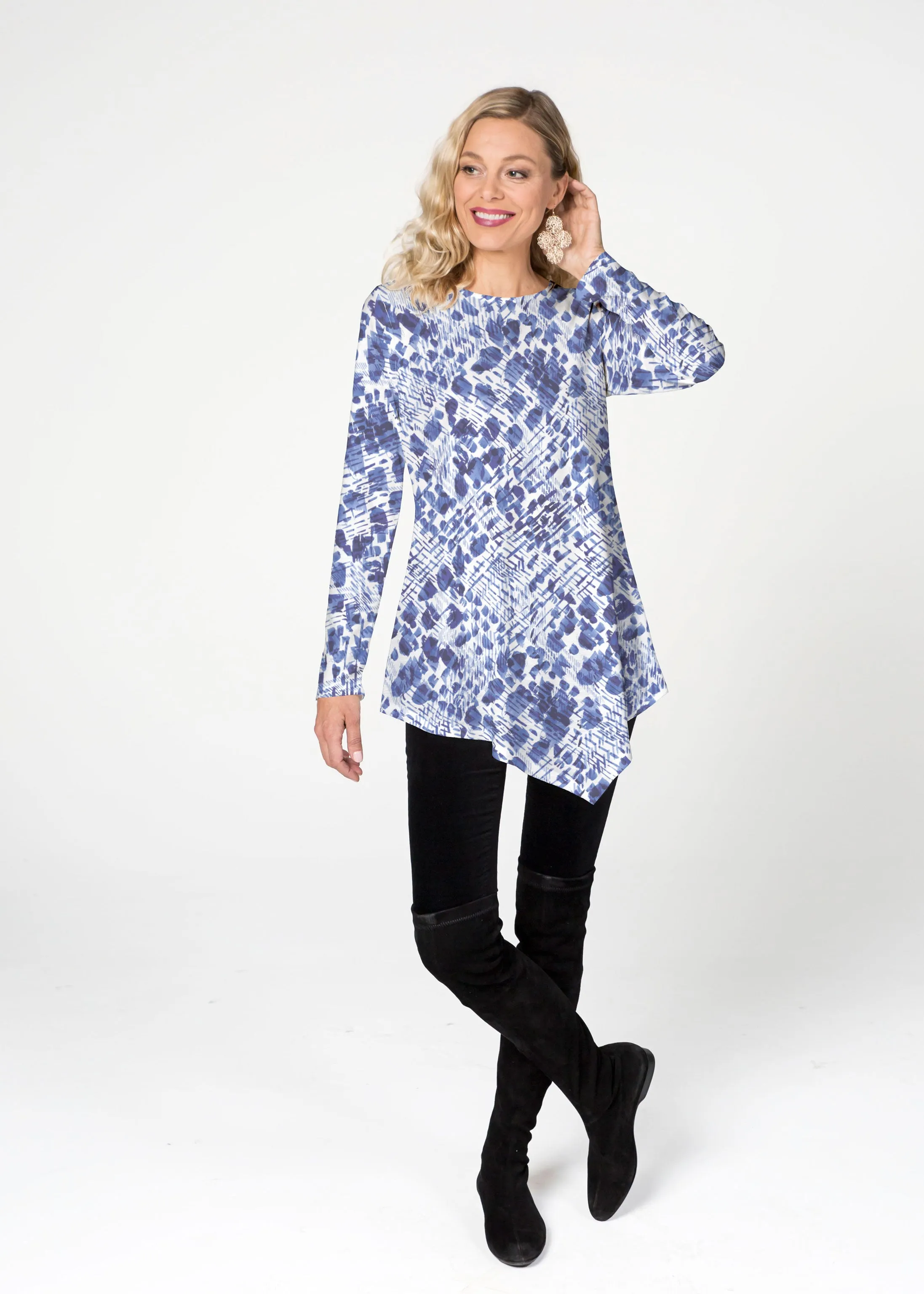 Sophia (8056) ~ Asymmetrical French Terry Tunic
