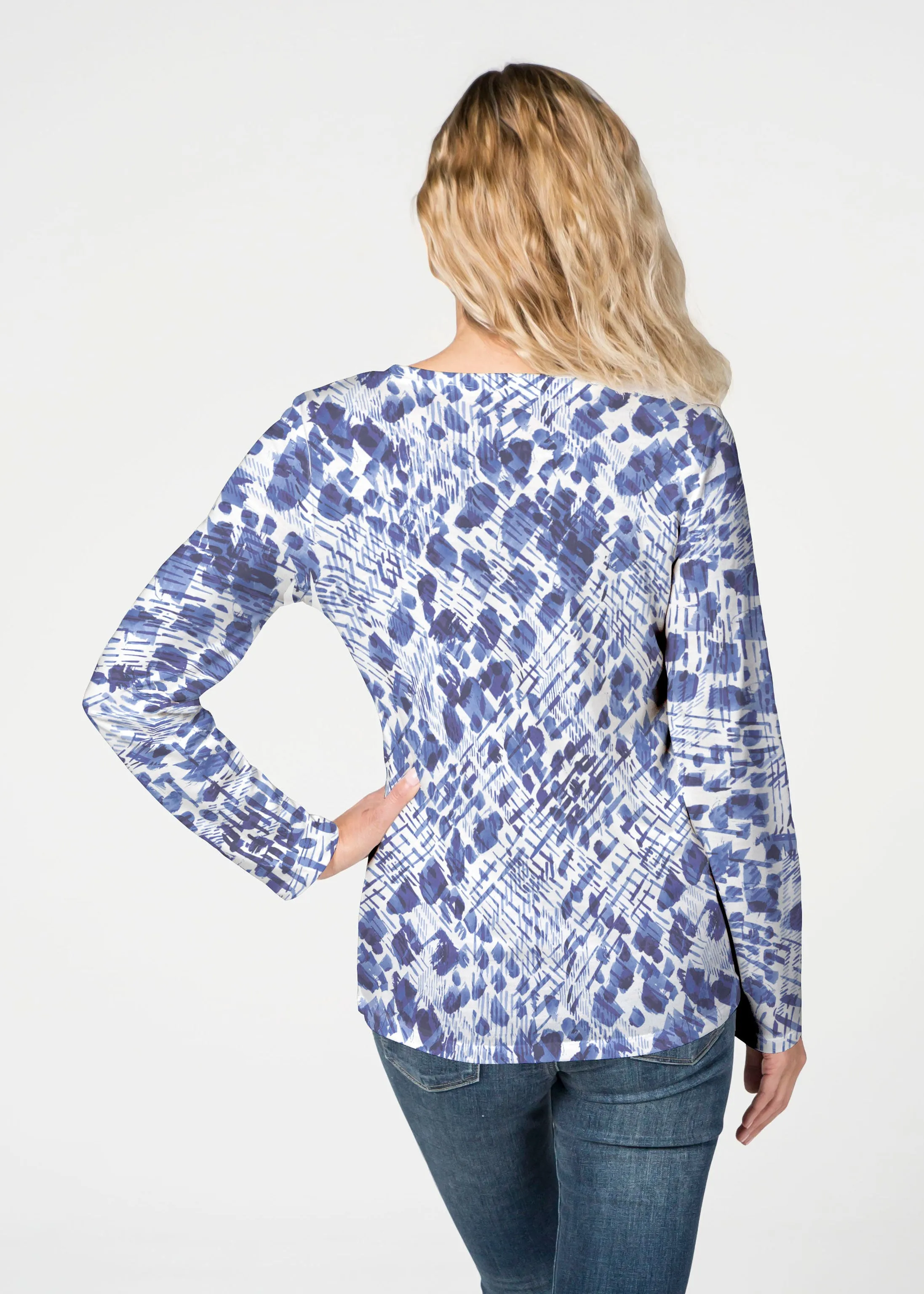 Sophia (8056) ~ French Terry V-neck Top