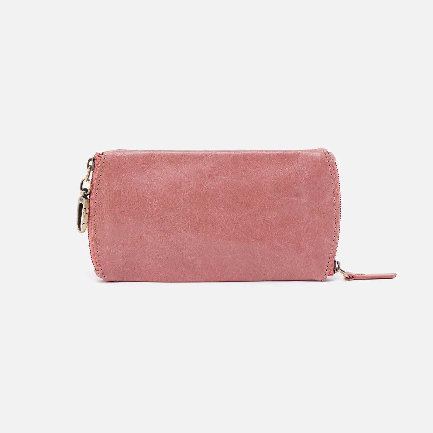 Spark Double Eyeglass Case In Polished Leather - Rose