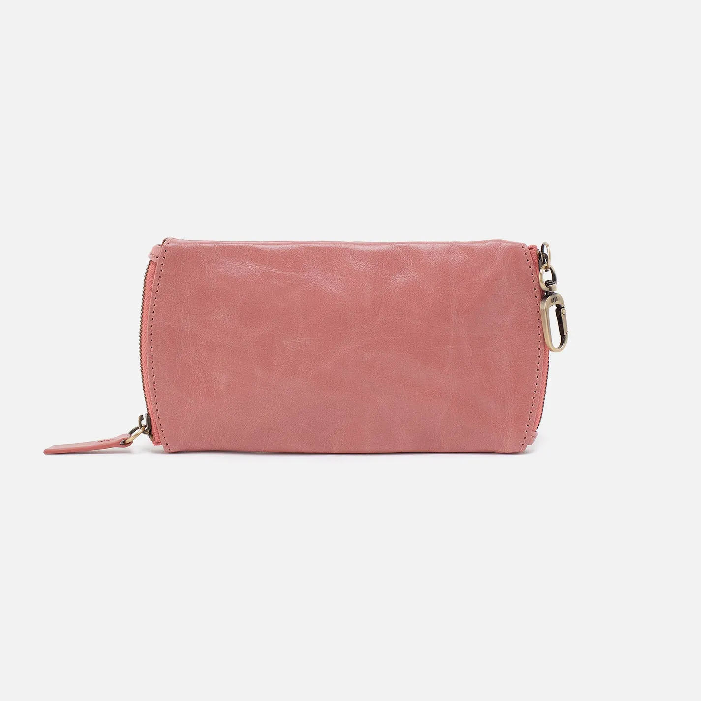 Spark Double Eyeglass Case In Polished Leather - Rose