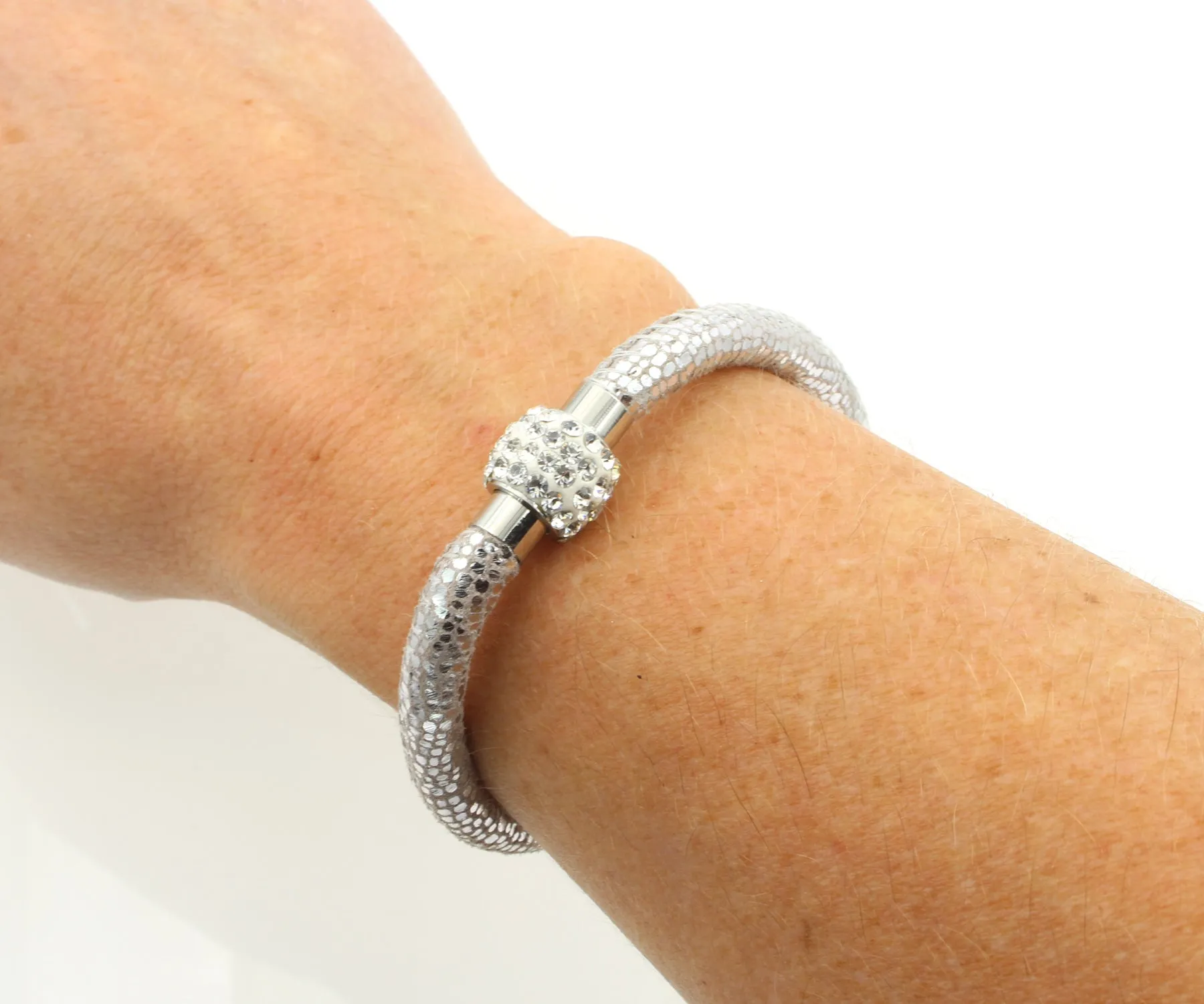 Sparkling Champagne Leather Single Bracelet