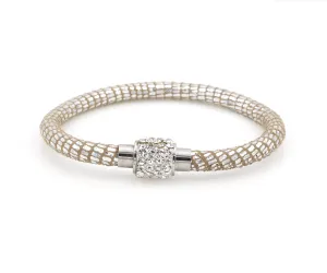 Sparkling Champagne Leather Single Bracelet