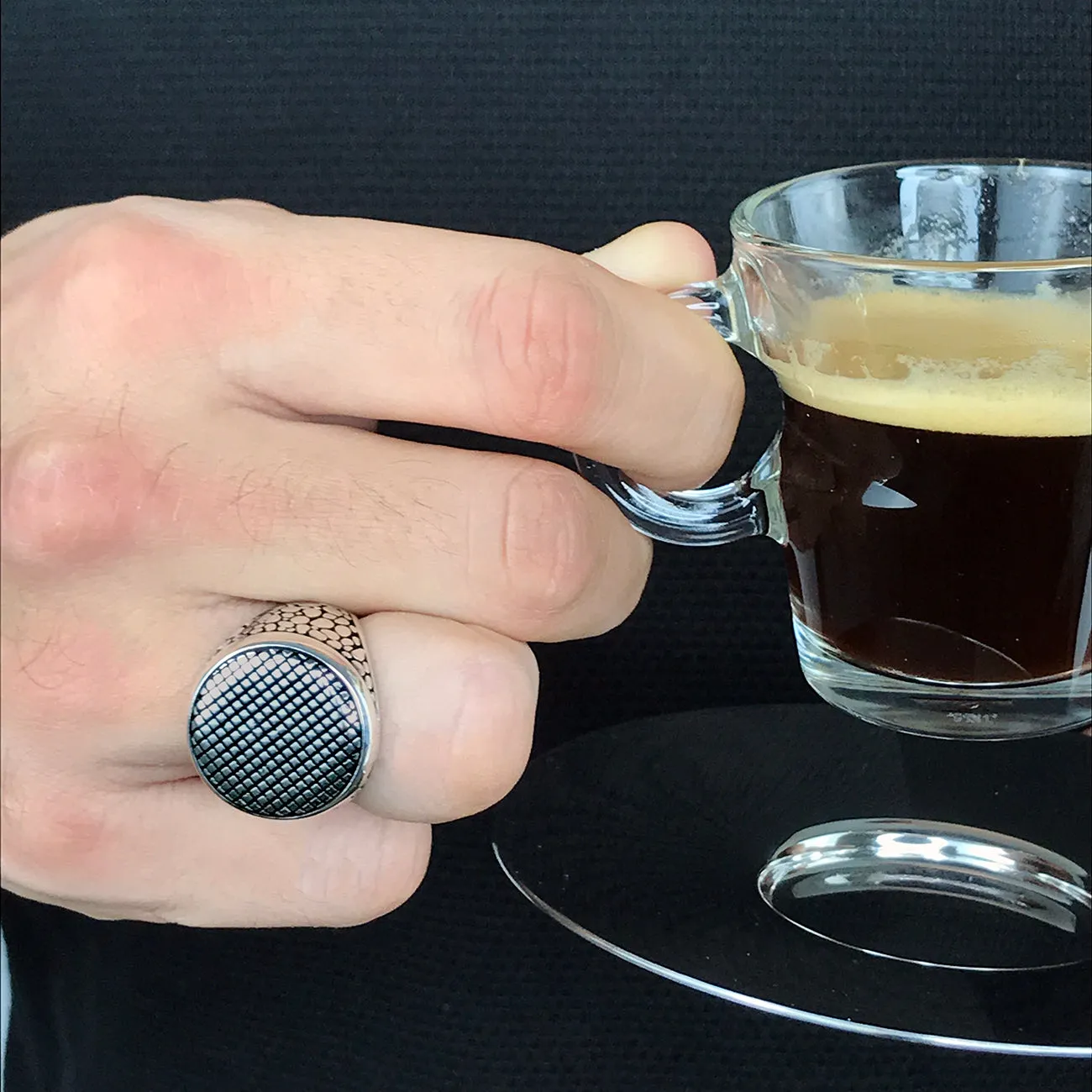 Spider Eye Shaped Fine Sterling Silver Ring for Men