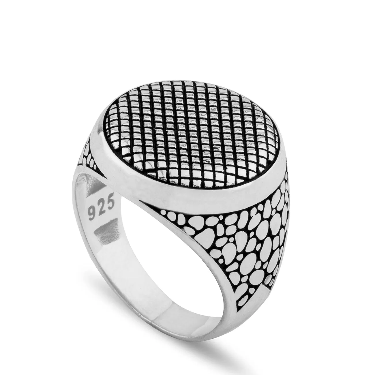 Spider Eye Shaped Fine Sterling Silver Ring for Men