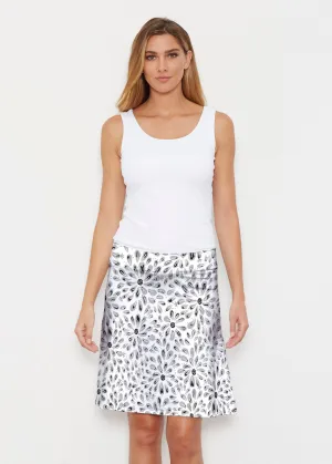 Splashy Dots Black (7921) ~ Silky Brenda Skirt 21 inch