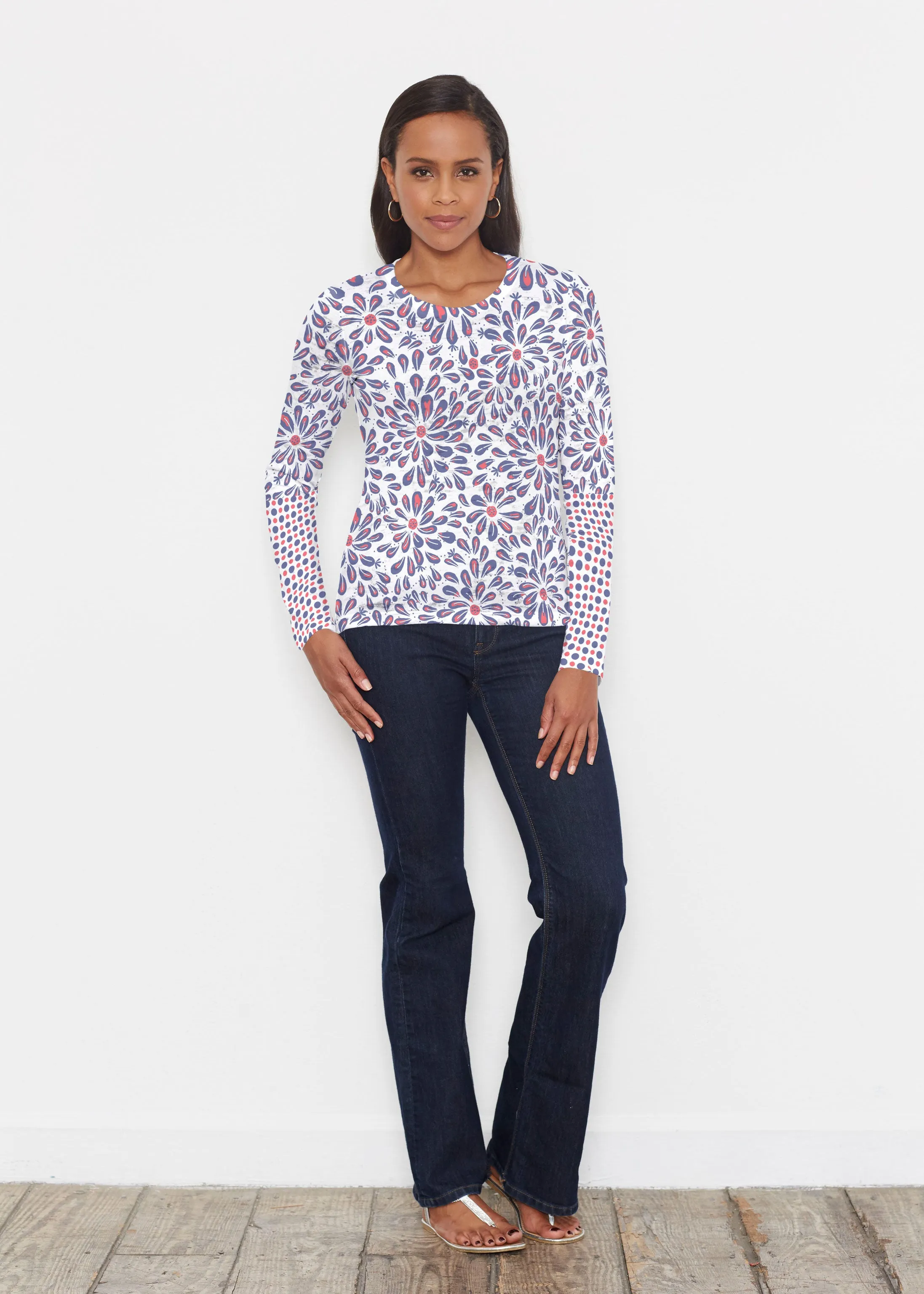 Splashy Dots Fourth (8007) ~ Signature Long Sleeve Crew Shirt