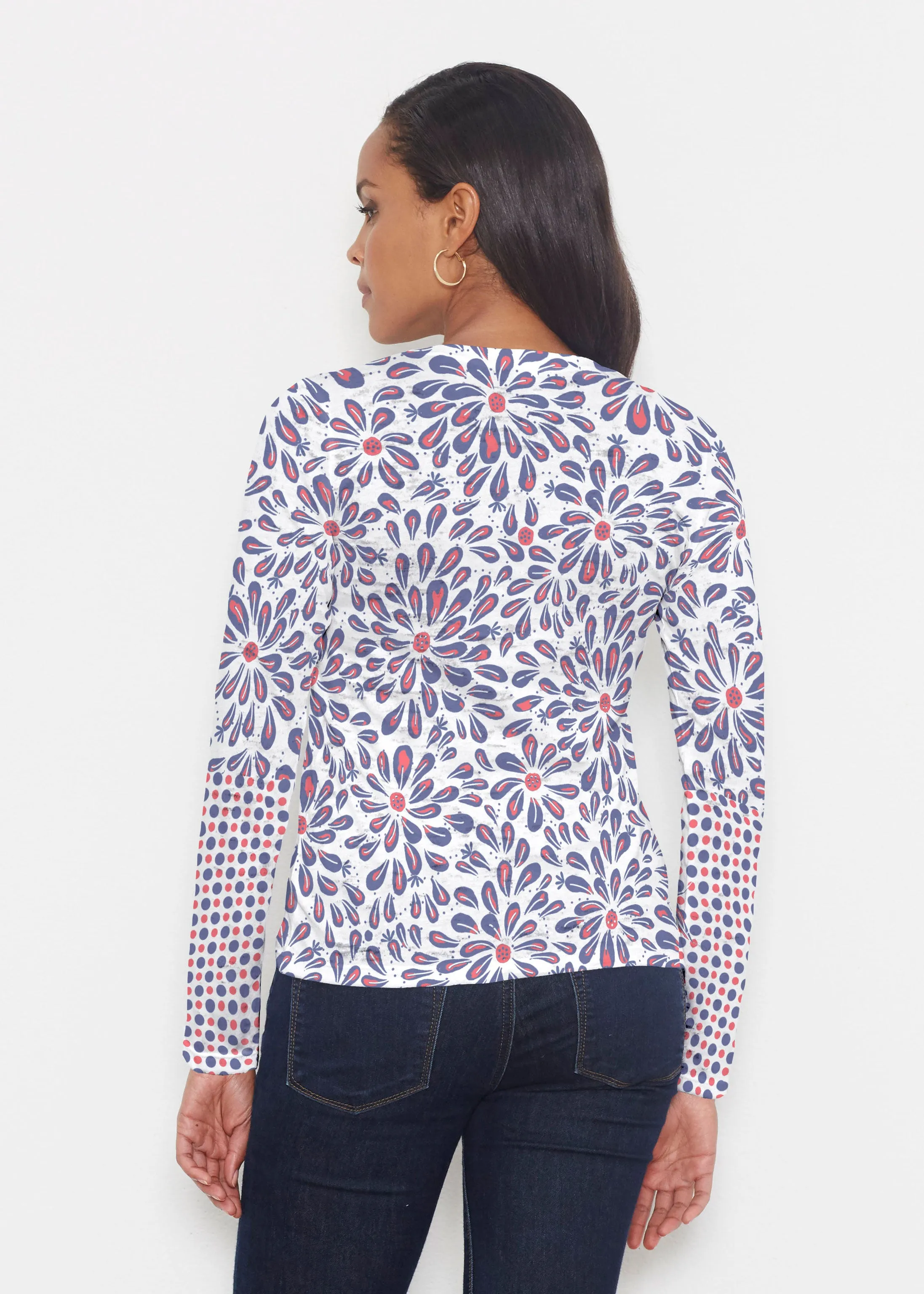 Splashy Dots Fourth (8007) ~ Signature Long Sleeve Crew Shirt