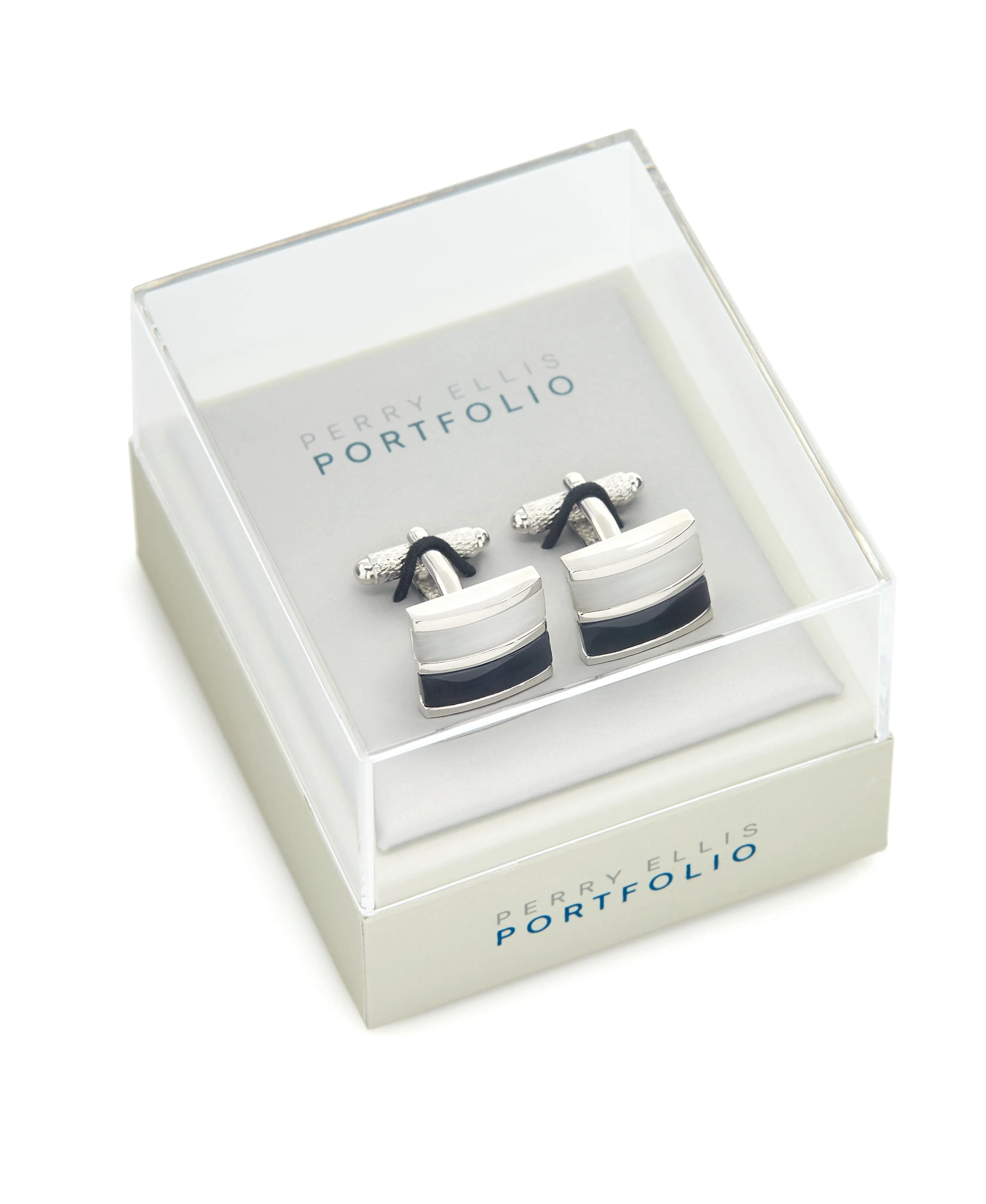Square Black & Grey Cuff Links