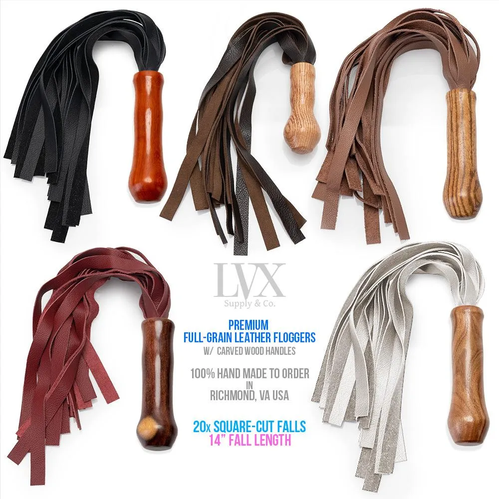 Square End Leather Flogger [20 Falls]