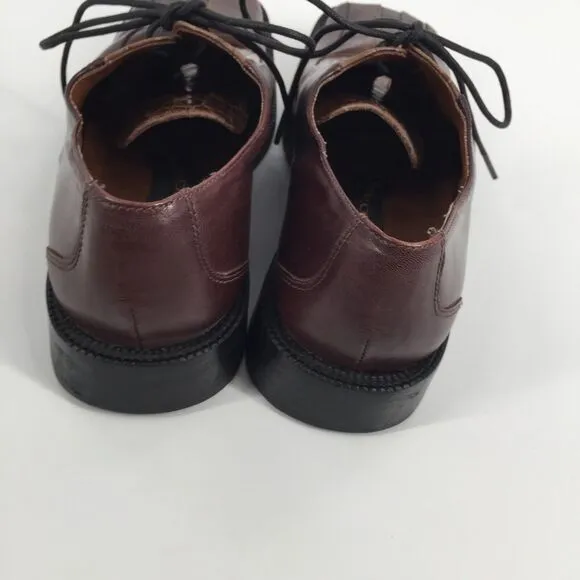 Stacy Adam Leather Oxford Dress Shoes Size 7 Mens Brown Croc Print Formal