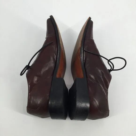 Stacy Adam Leather Oxford Dress Shoes Size 7 Mens Brown Croc Print Formal