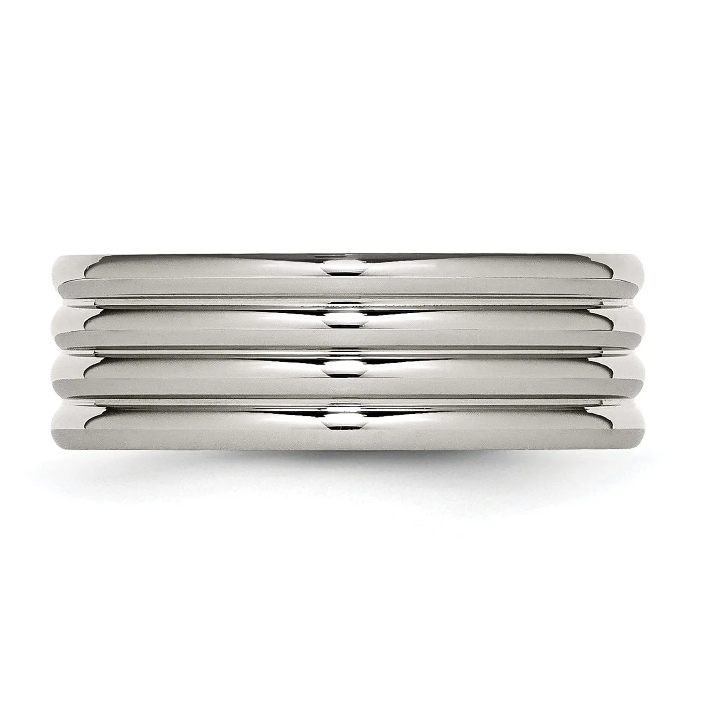 Stainless Steel Grooved 8MM Polished Band