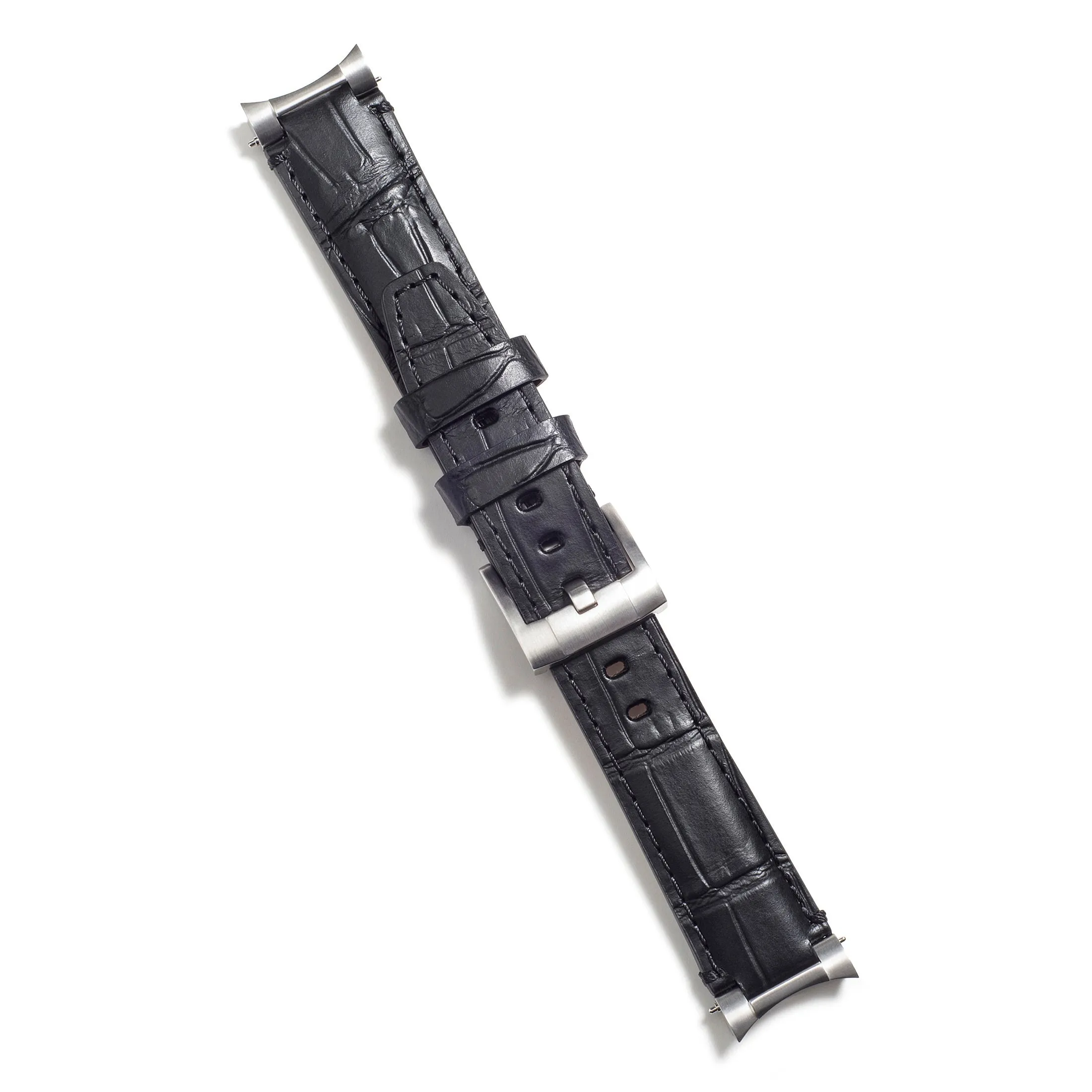 Steel End Link Leather Strap for Rolex Submariner with Tang Buckle