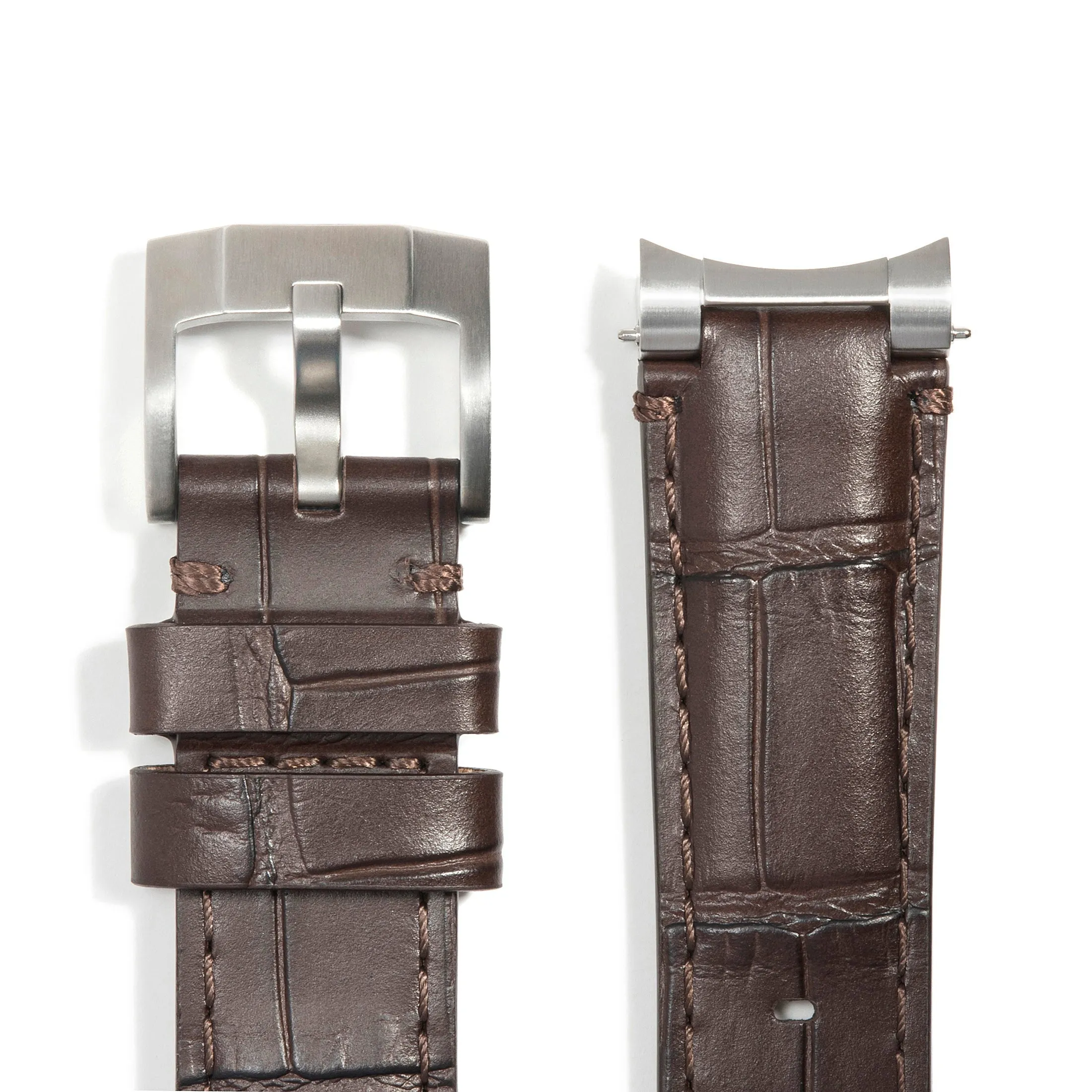 Steel End Link Leather Strap for Rolex Submariner with Tang Buckle