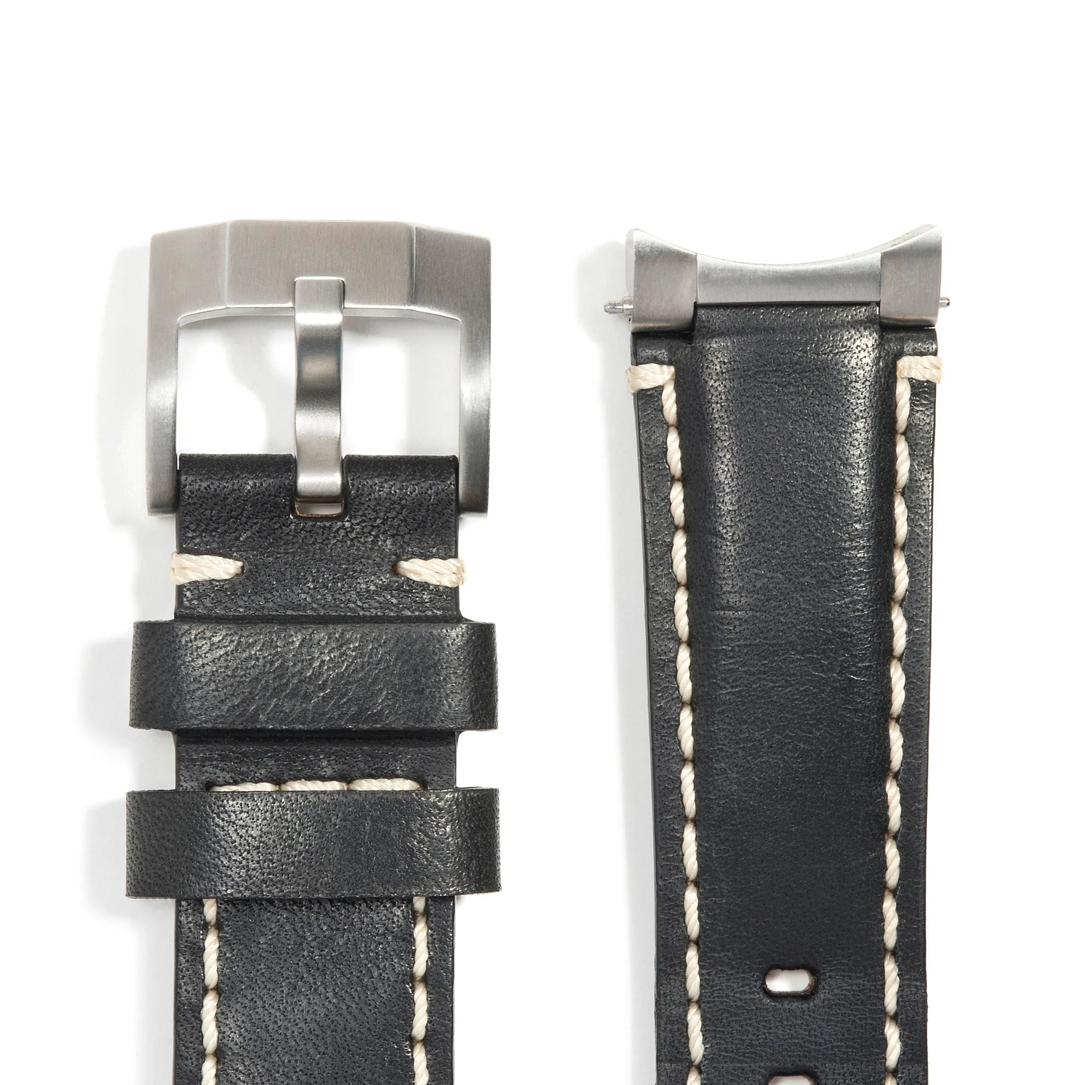 Steel End Link Leather Strap for Rolex Submariner with Tang Buckle