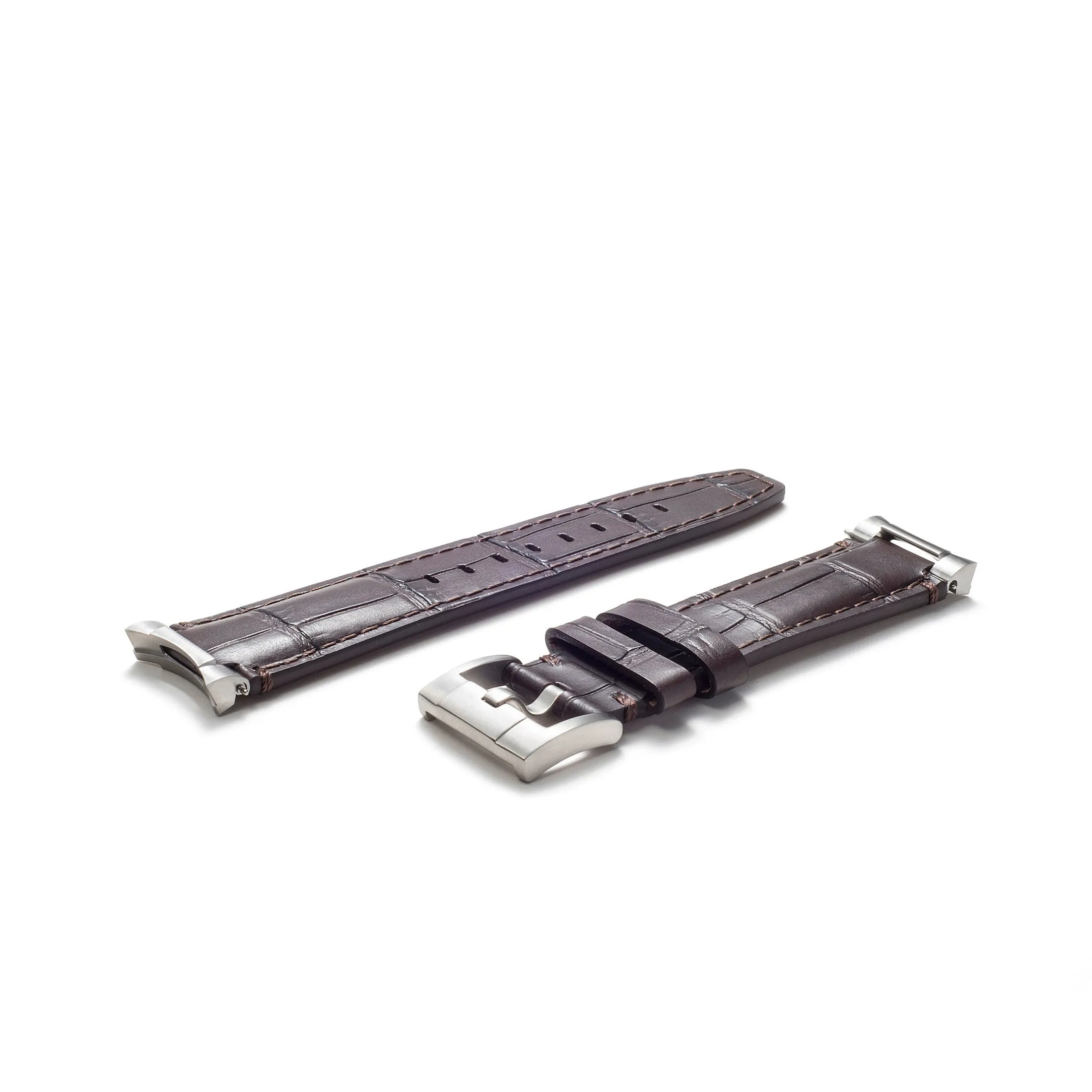 Steel End Link Leather Strap for Rolex Submariner with Tang Buckle