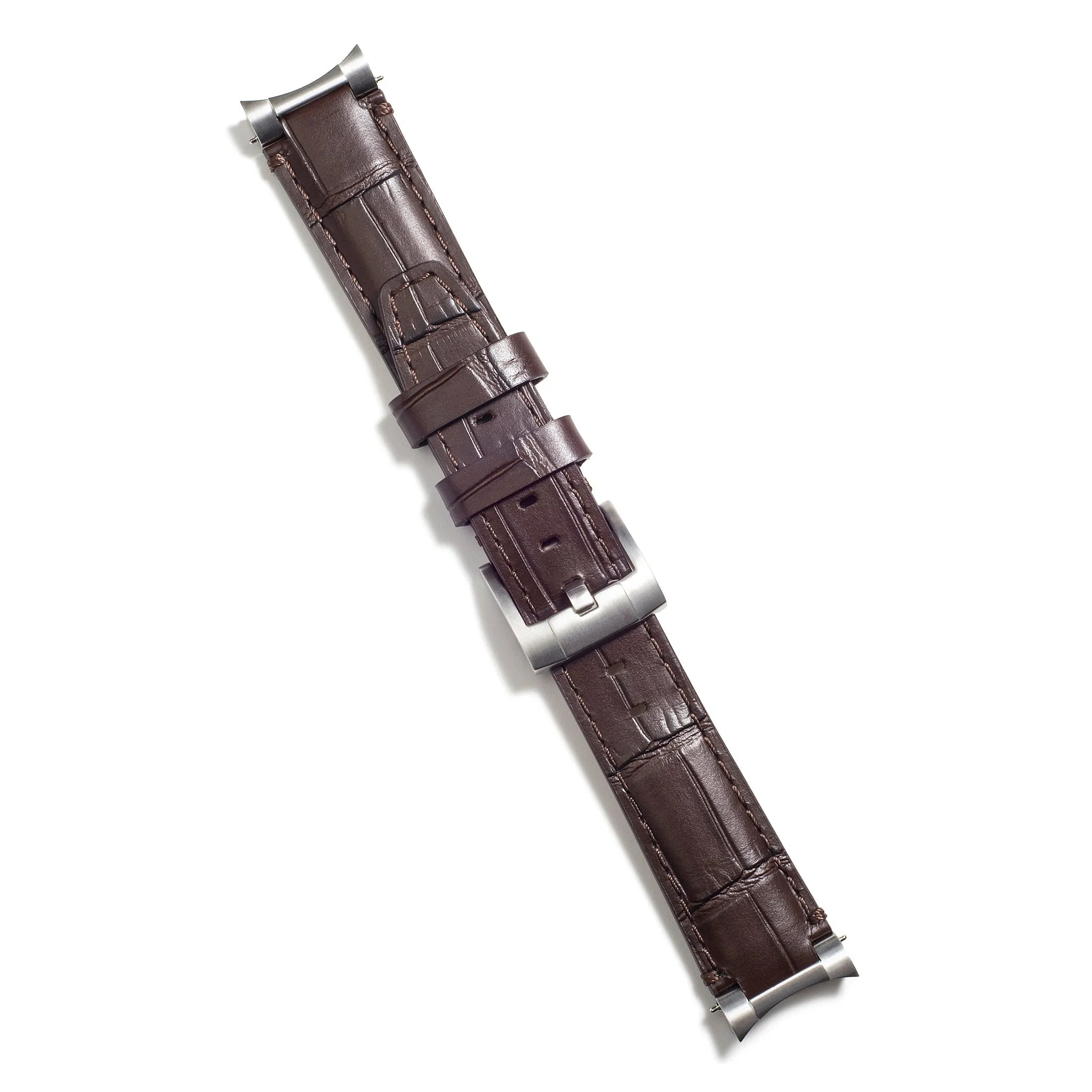 Steel End Link Leather Strap for Rolex Submariner with Tang Buckle