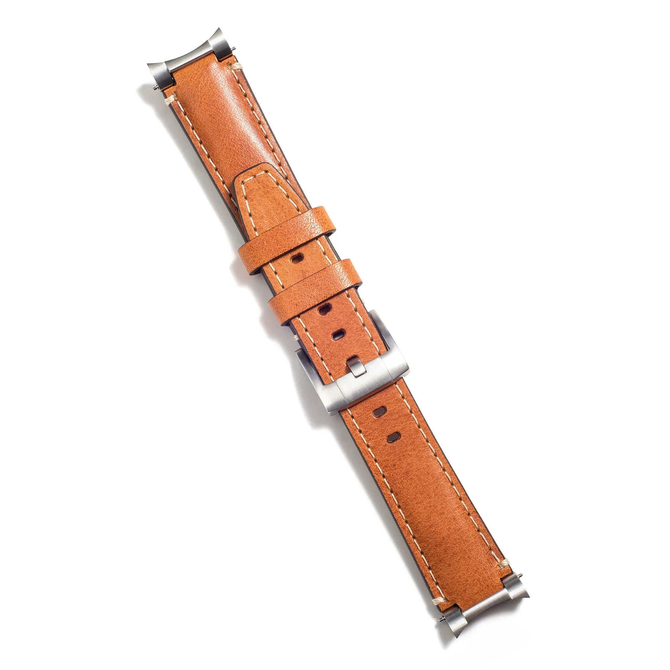 Steel End Link Leather Strap for Rolex Submariner with Tang Buckle