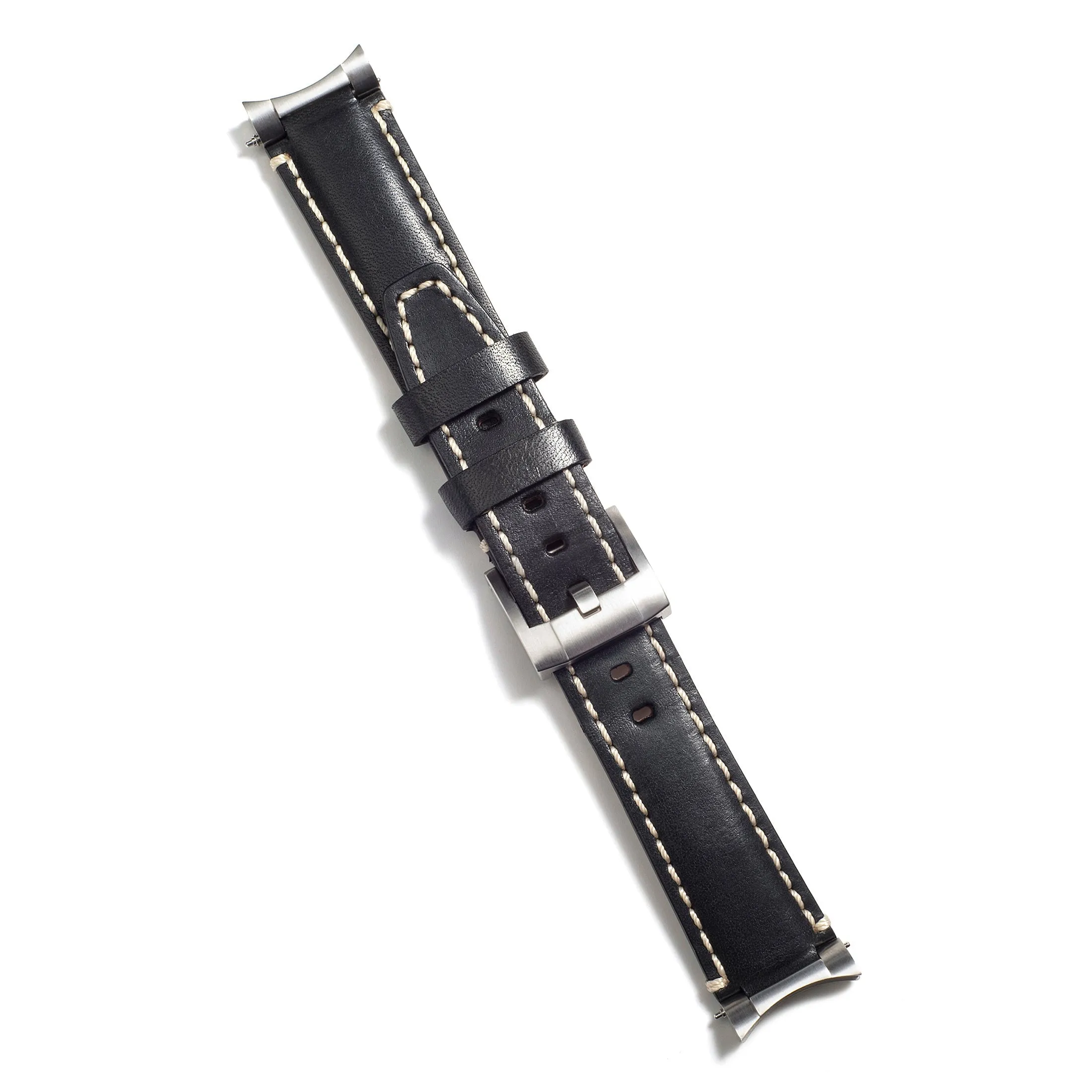 Steel End Link Leather Strap for Rolex Submariner with Tang Buckle