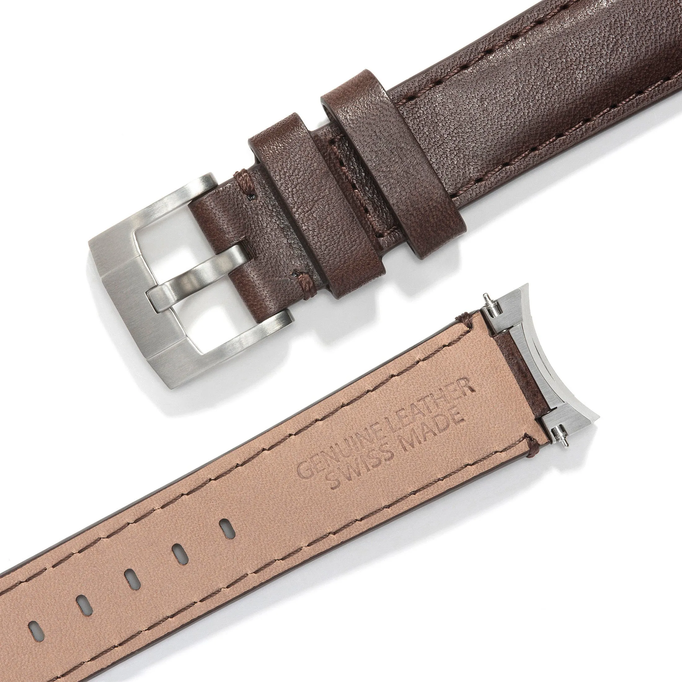 Steel End Link Leather Strap for Rolex Submariner with Tang Buckle