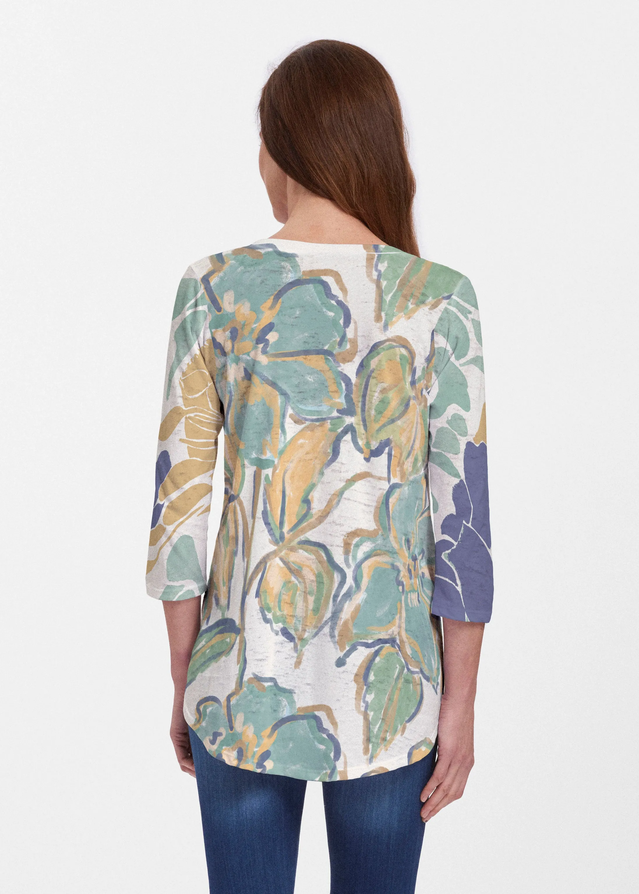 Stefania (8110) ~ V-neck Flowy Tunic