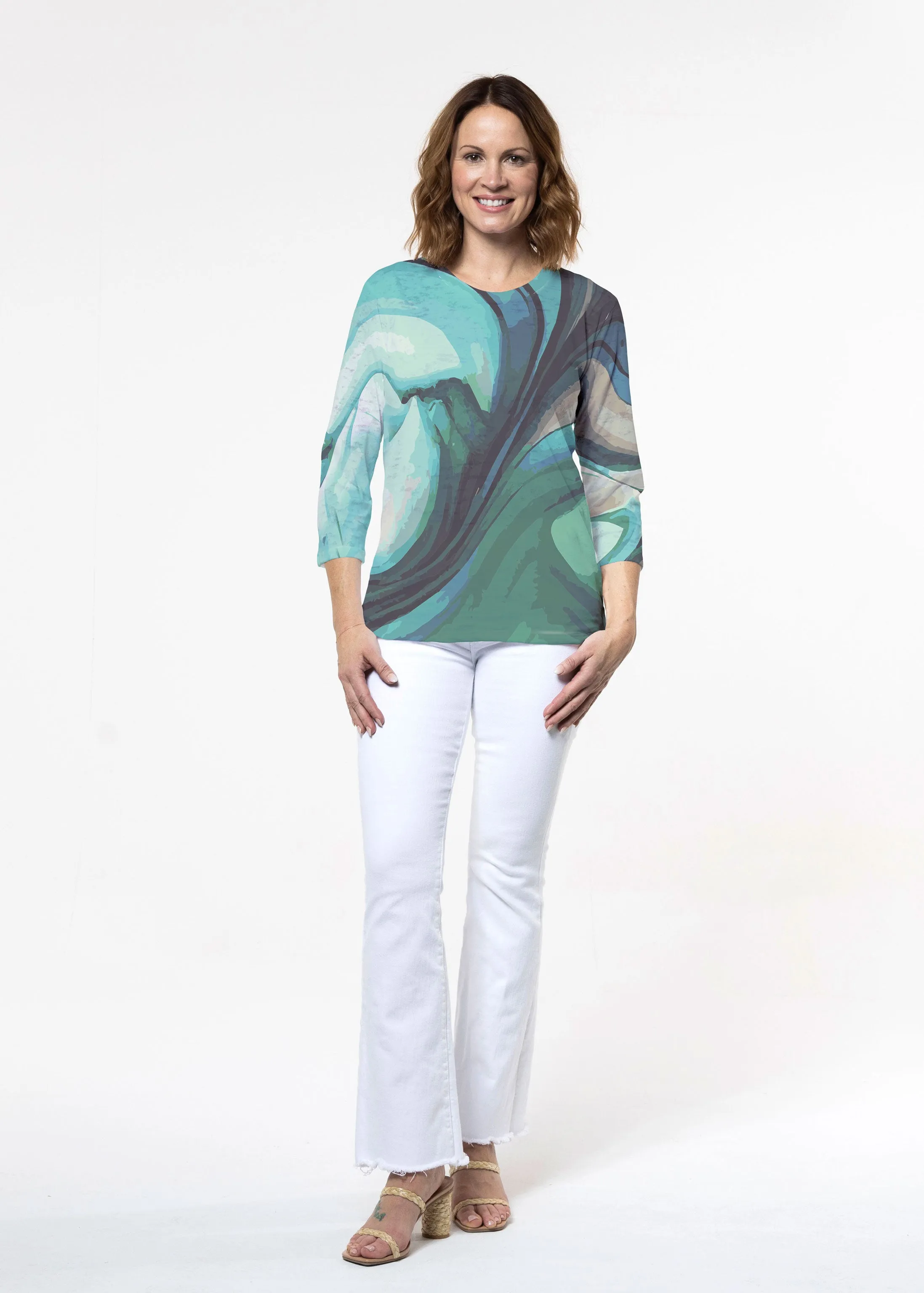 Stella (14313) ~ Signature 3/4 Sleeve Crew Neck Top