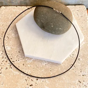 Sterling Silver Black Leather Cord Necklace 2mm