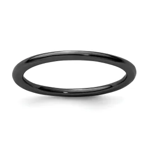 Sterling Silver Black-Plated Polished Ring
