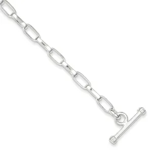 Sterling Silver Fancy Link Toggle Bracelet