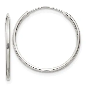 Sterling Silver Hollow Hoop Hinged Earrings
