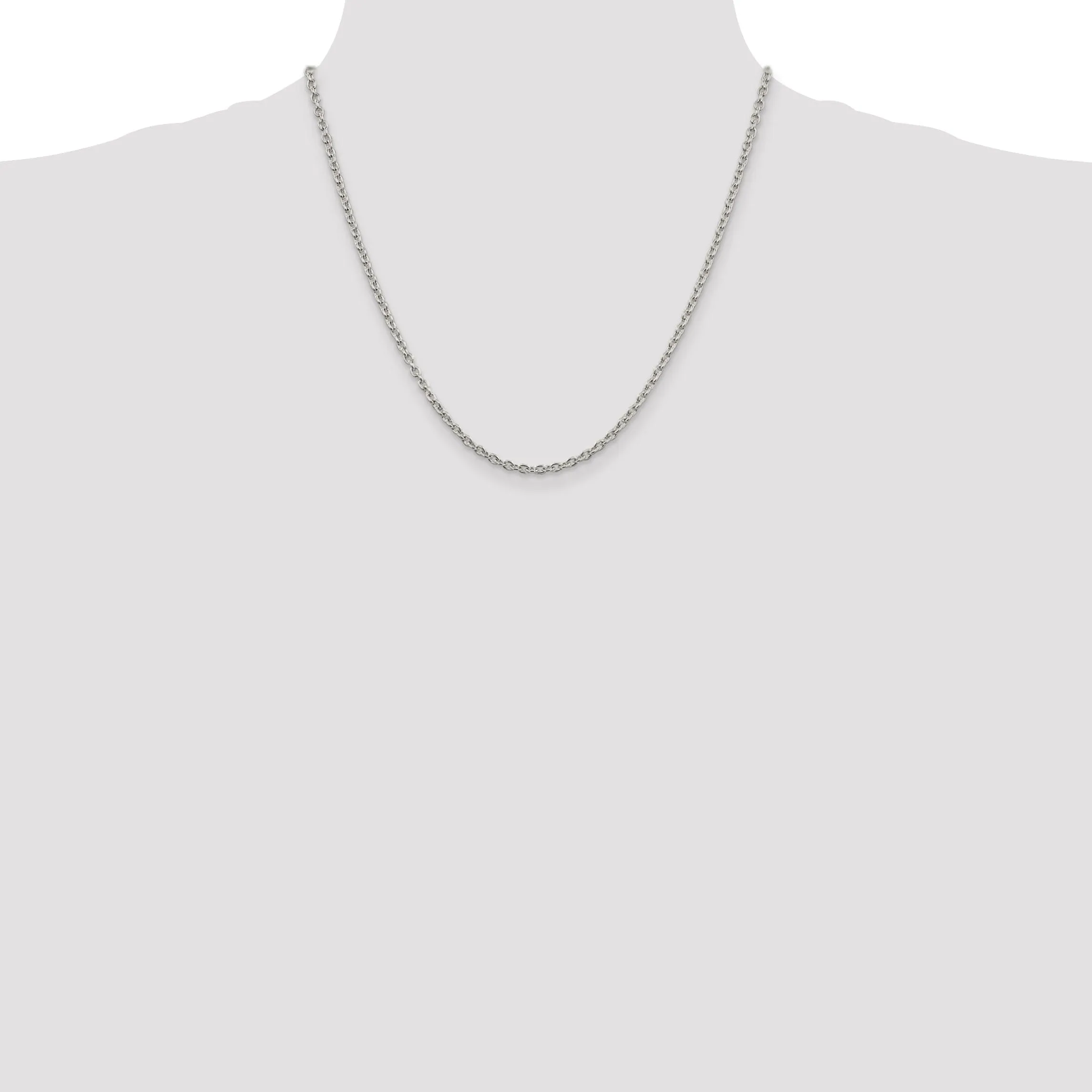 Sterling Silver Polished 2.75-mm Cable Chain
