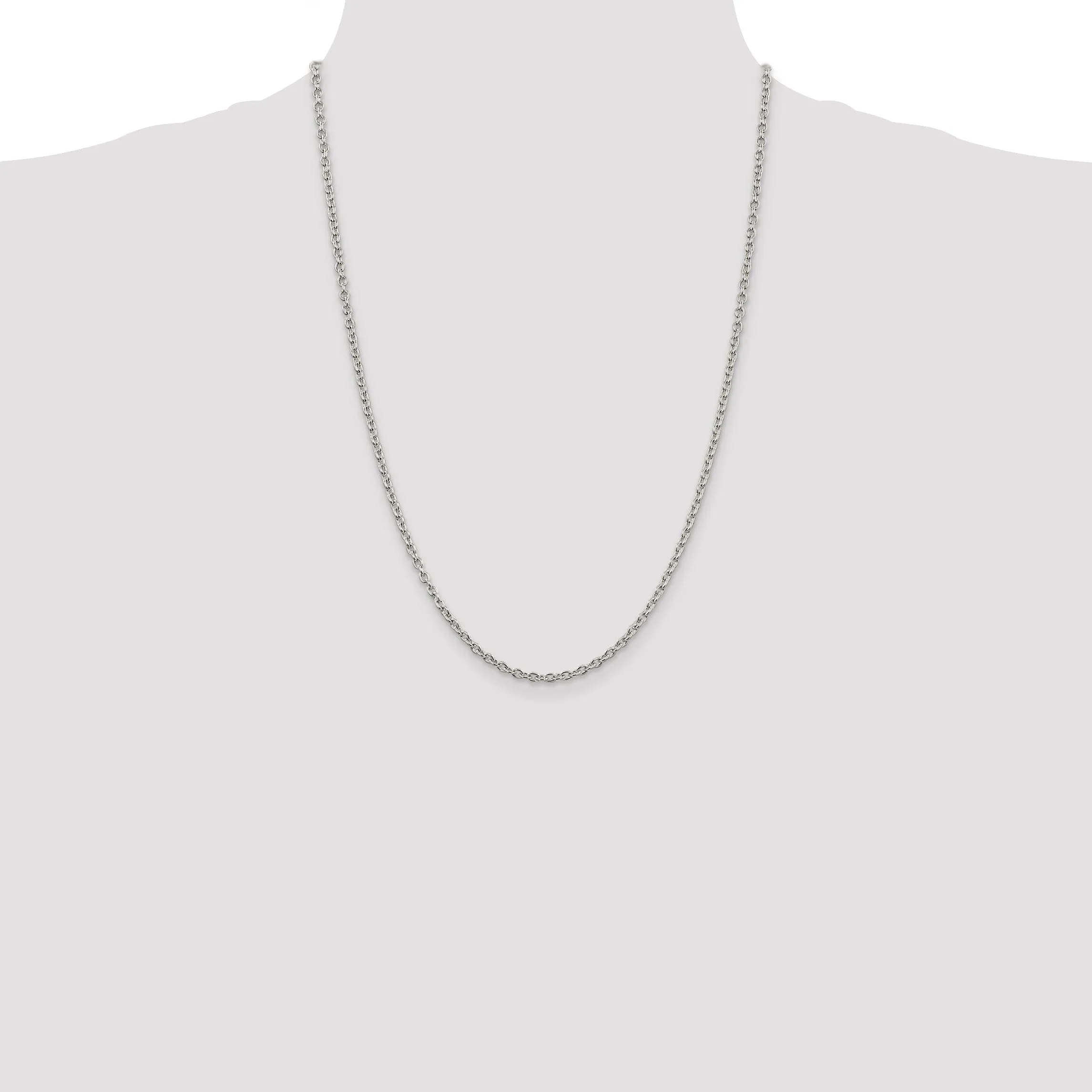 Sterling Silver Polished 2.75-mm Cable Chain
