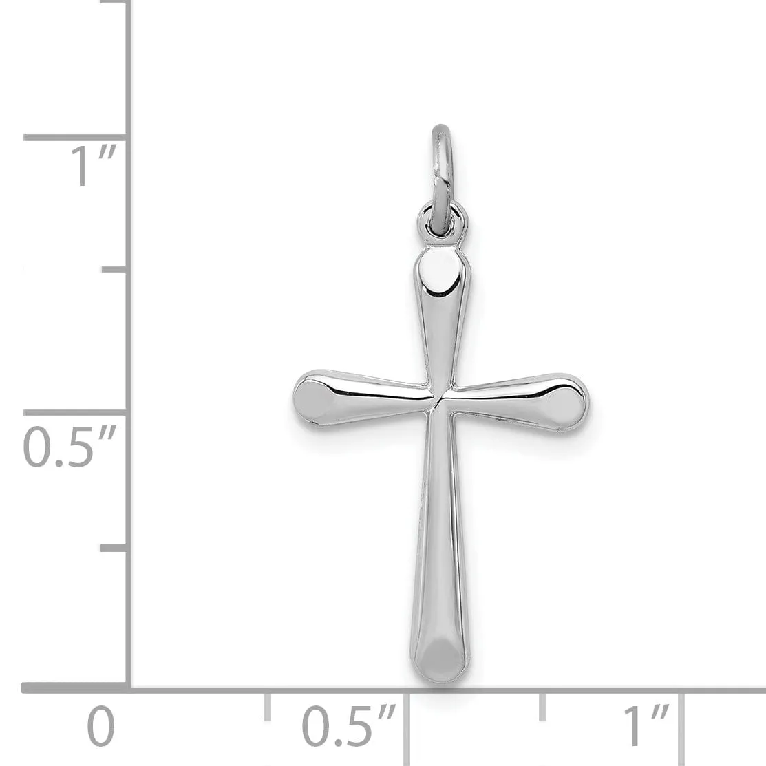 Sterling Silver Polished Finish Cross Pendant