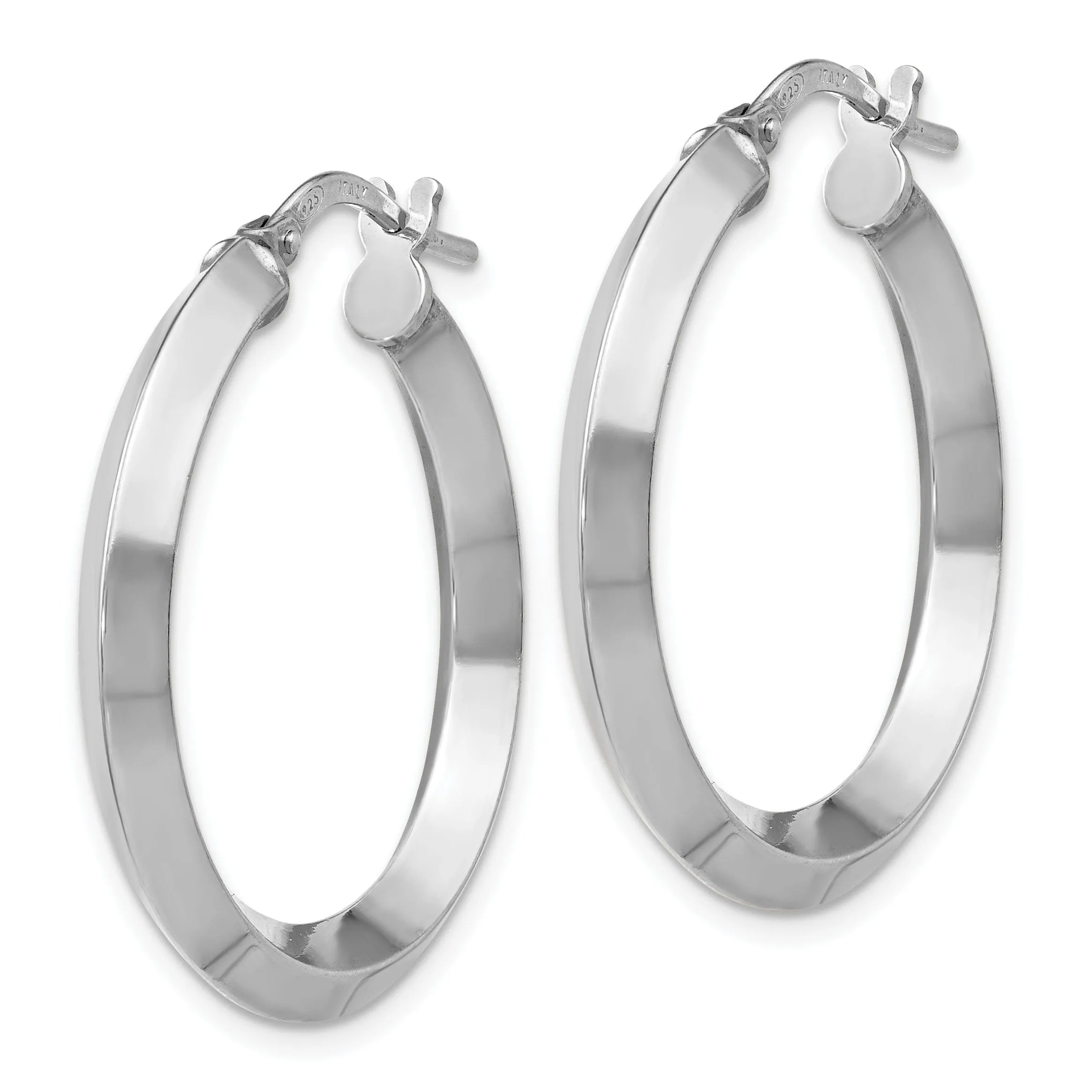 Sterling Silver Polished Hoop Earrings