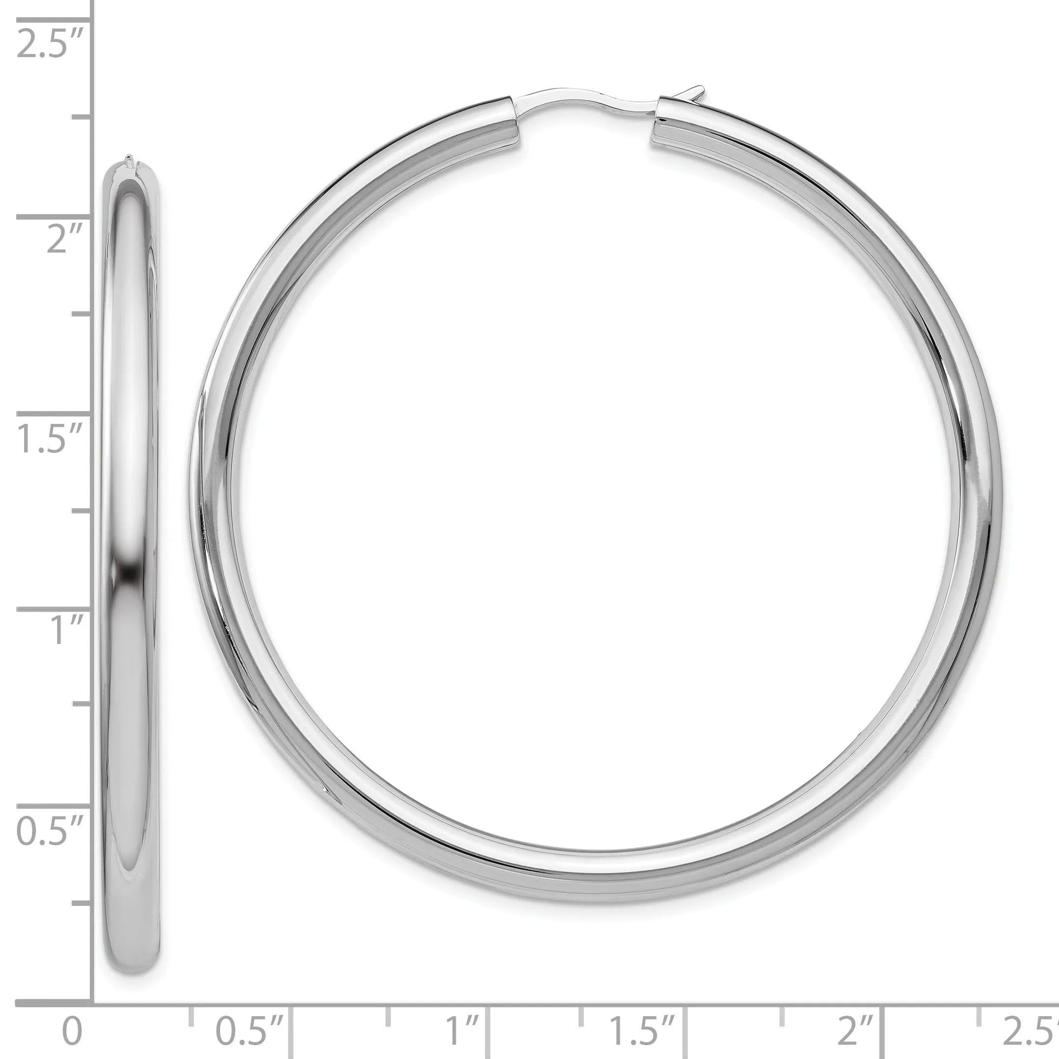 Sterling Silver Rhodium 3.5MM Tube Earrings