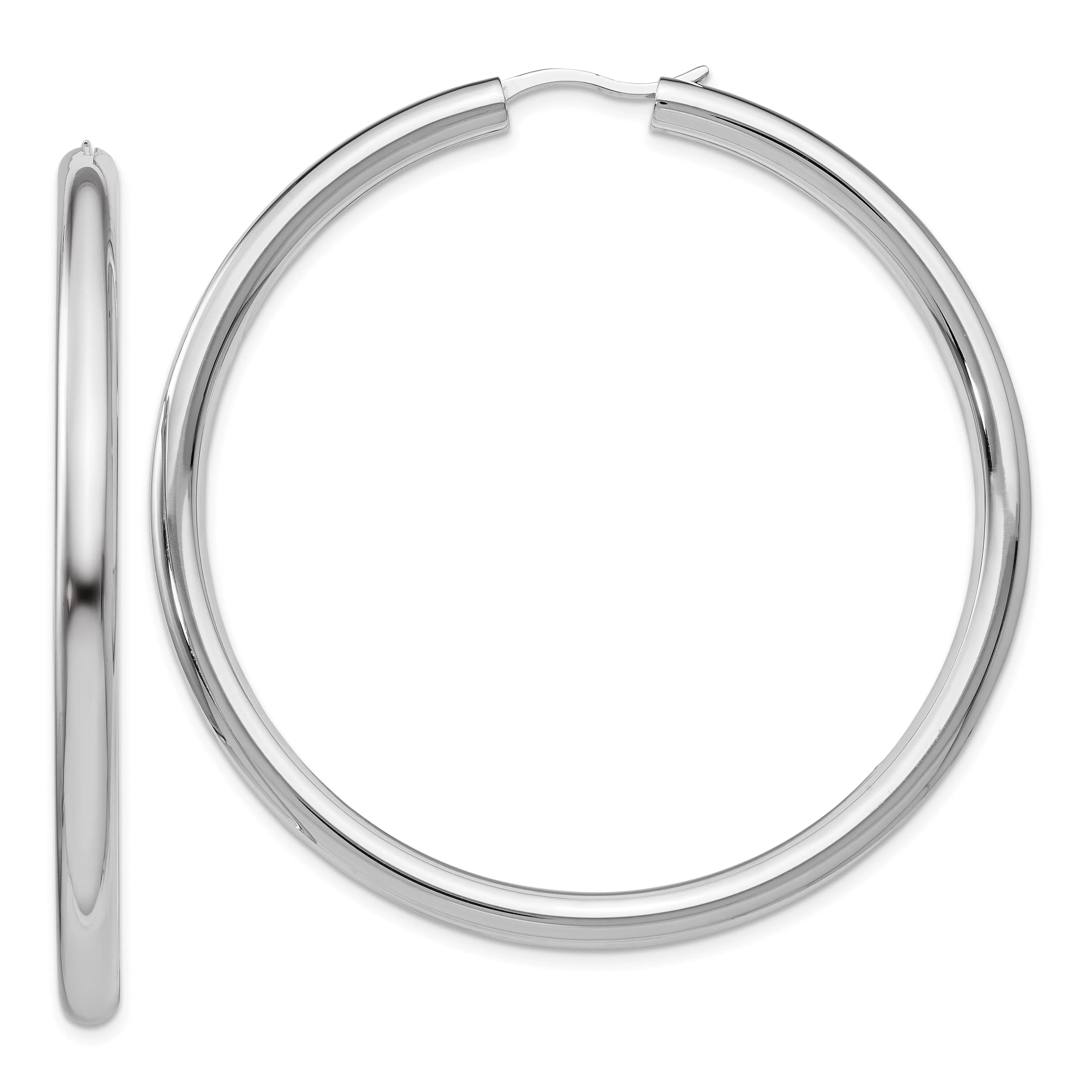 Sterling Silver Rhodium 3.5MM Tube Earrings